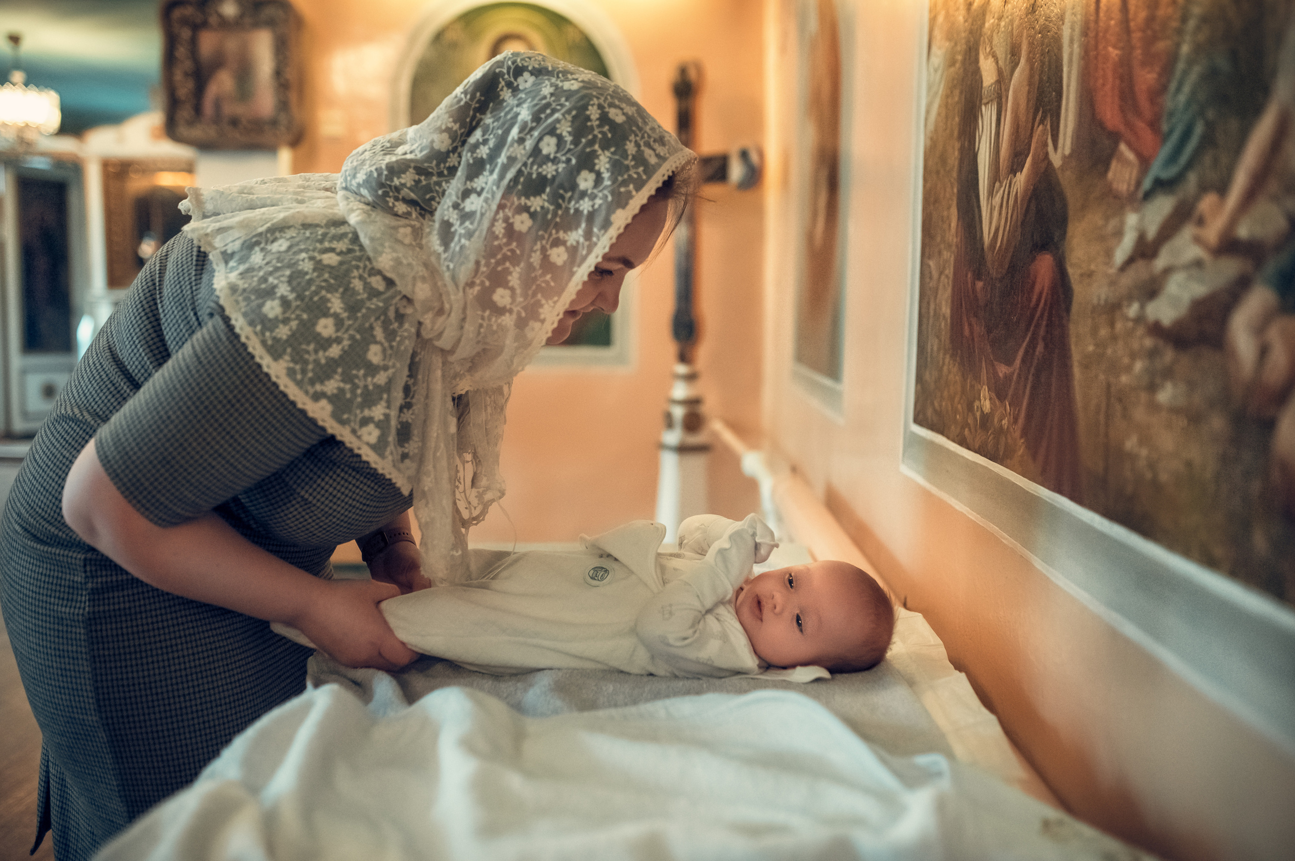 Таинство Крещения Церковь Иоакима и Анны при Борисоглебском соборе. Семейный фотограф Олеся Батурина Рязань