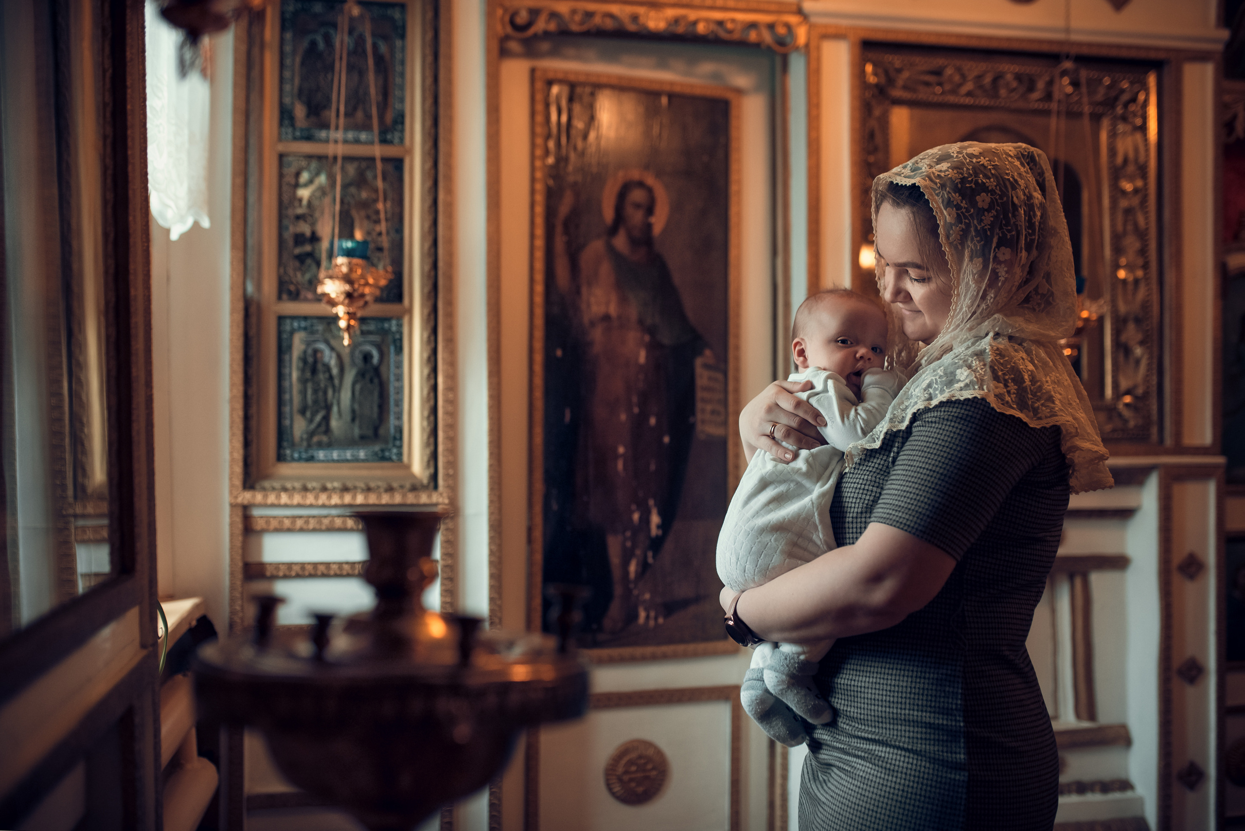 Таинство Крещения Церковь Иоакима и Анны при Борисоглебском соборе. Семейный фотограф Олеся Батурина Рязань