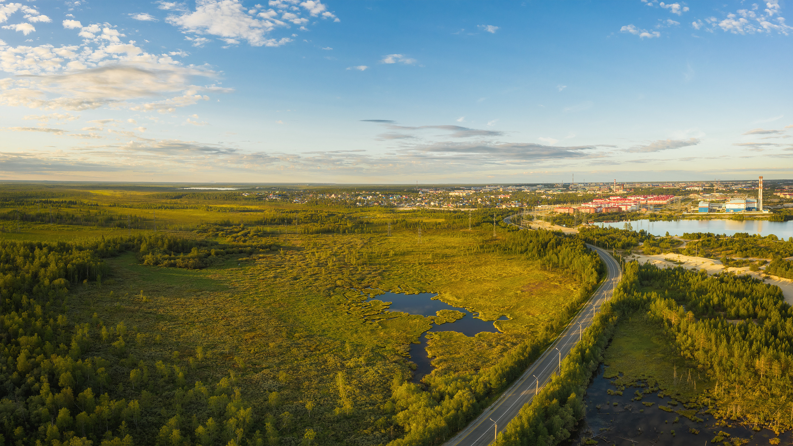 Вид с воздуха на город Ноябрьск