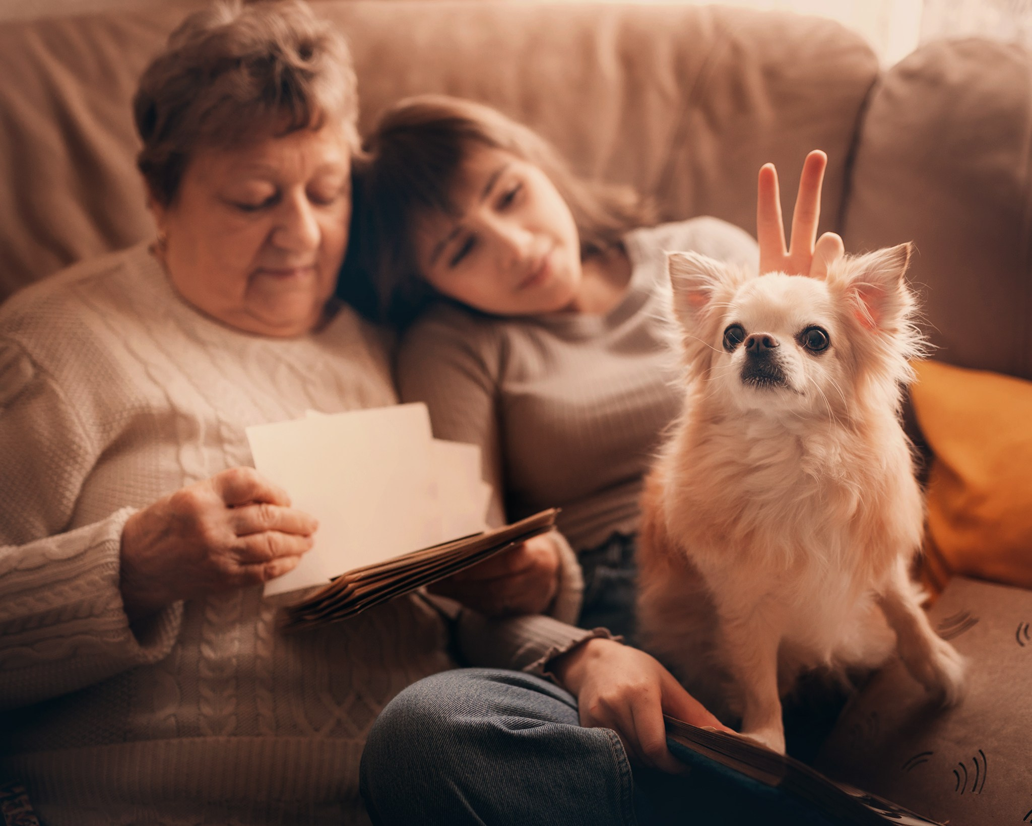 Домашняя фотосессия — бабушка с внучками. Детский и семейный фотограф Елена Михайлова в Москве