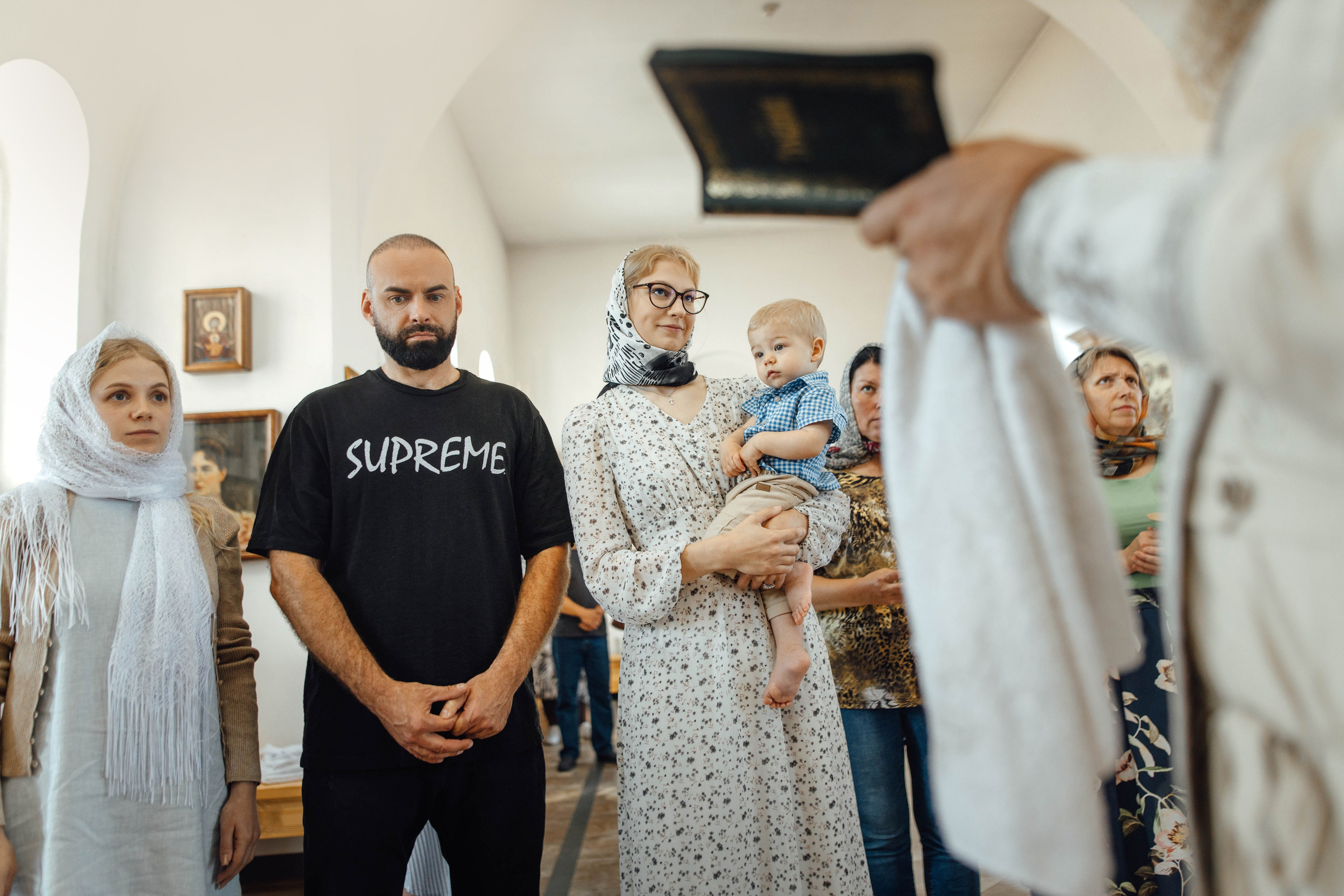 Крещение Энвера (Михаила), д. Колядищи, храм Успения Пр. Богородицы, август 2025