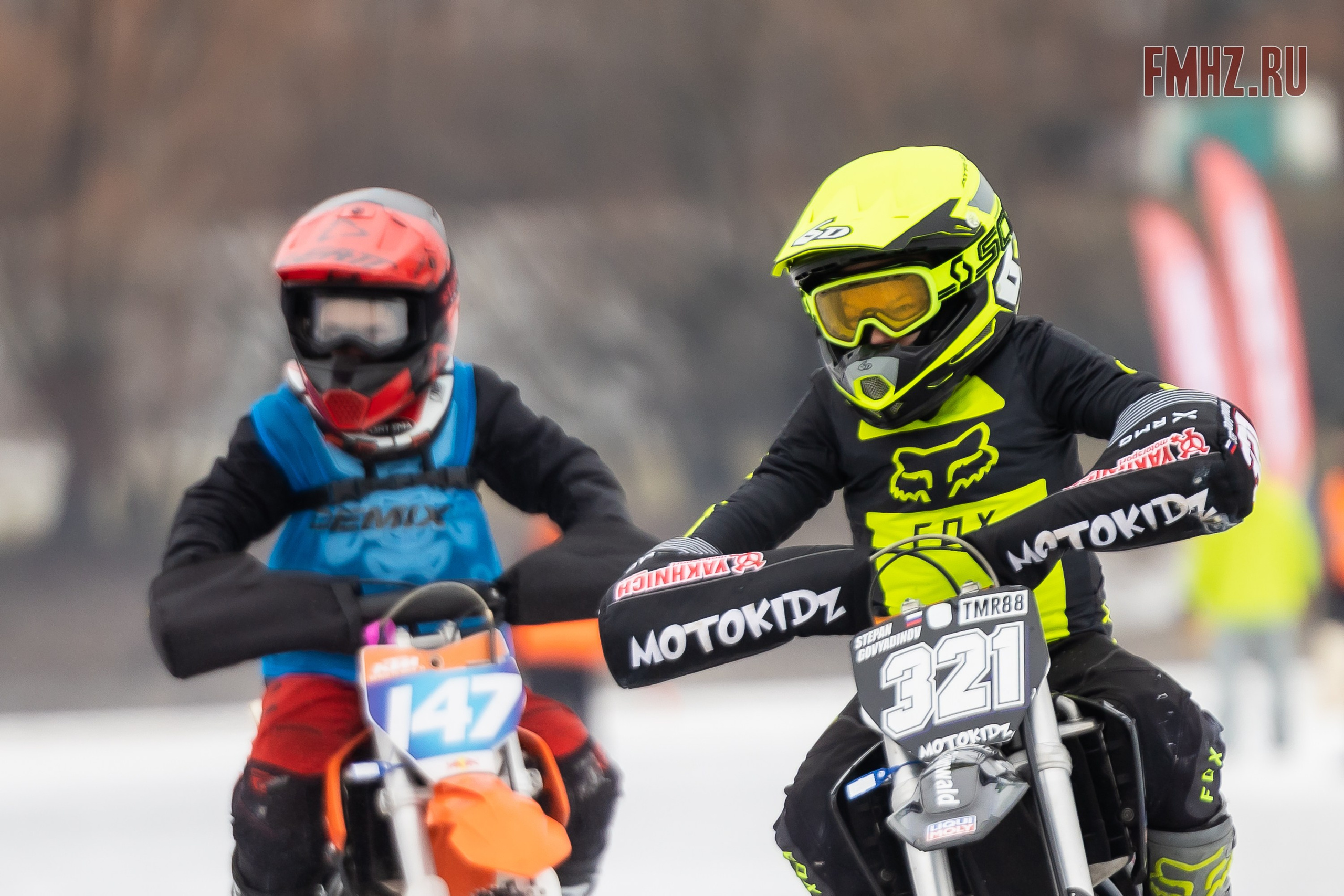 Первый этап Кубка МФР по мотокроссу на льду Большого Крылатского пруда в Москве. 8 февраля 2025 г. Фотограф Владимир Охрименко