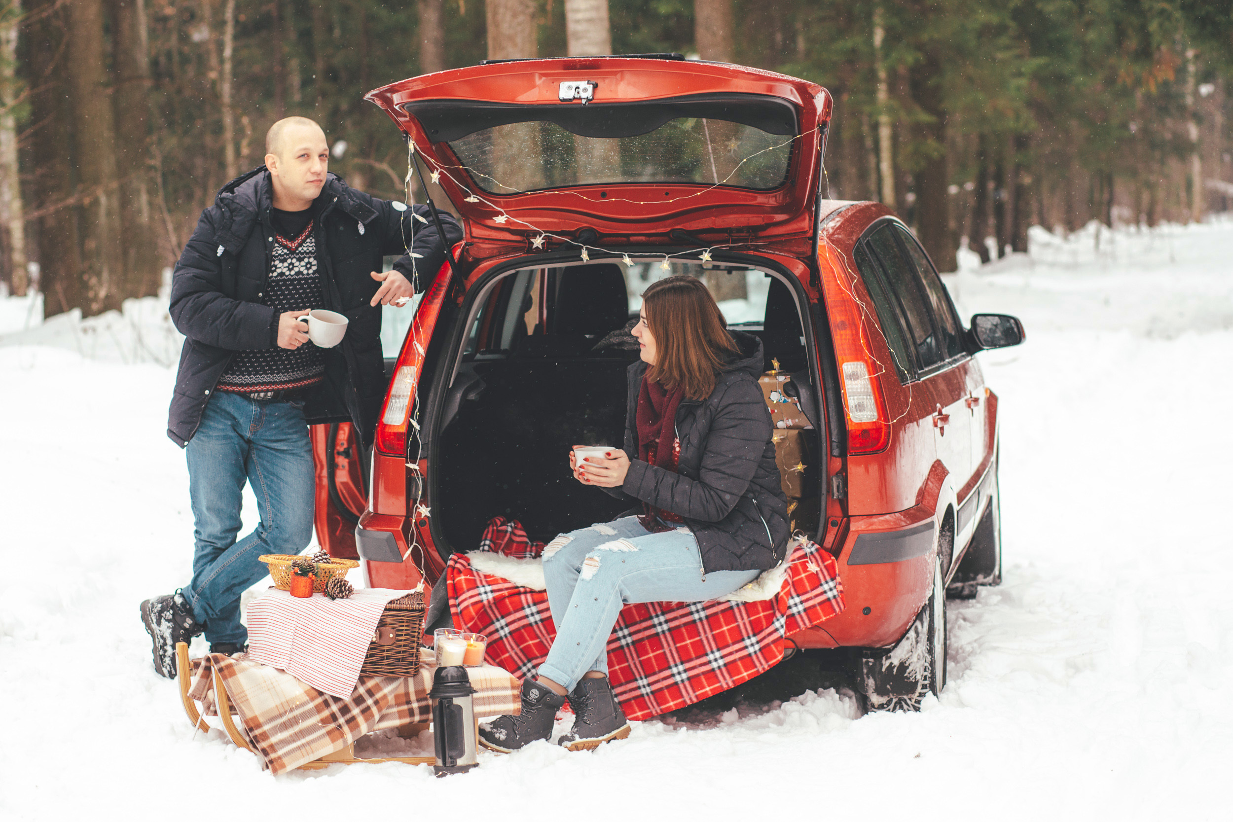 Зимняя фотосессия Love Story для Анны и Николая