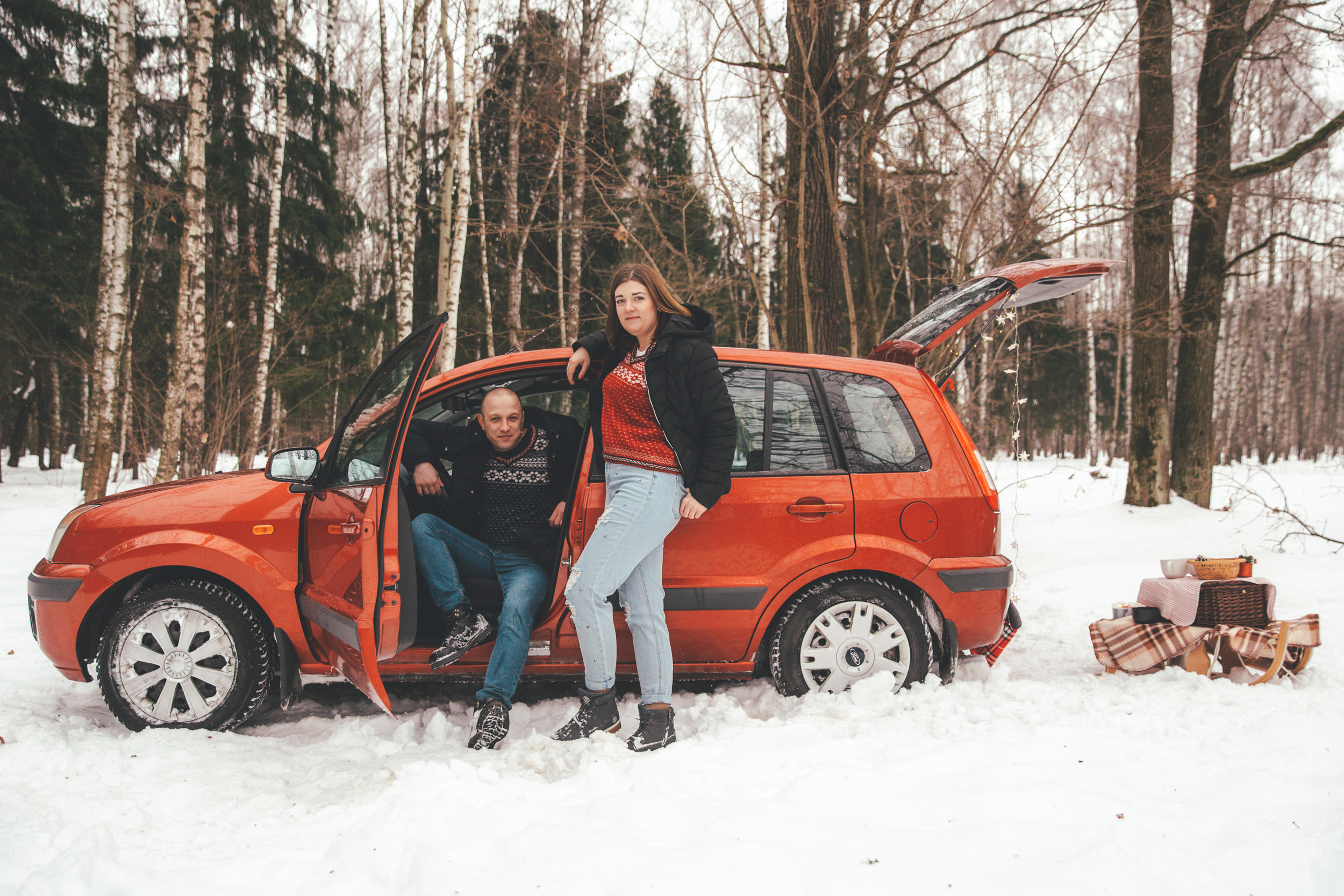 Зимняя фотосессия Love Story для Анны и Николая