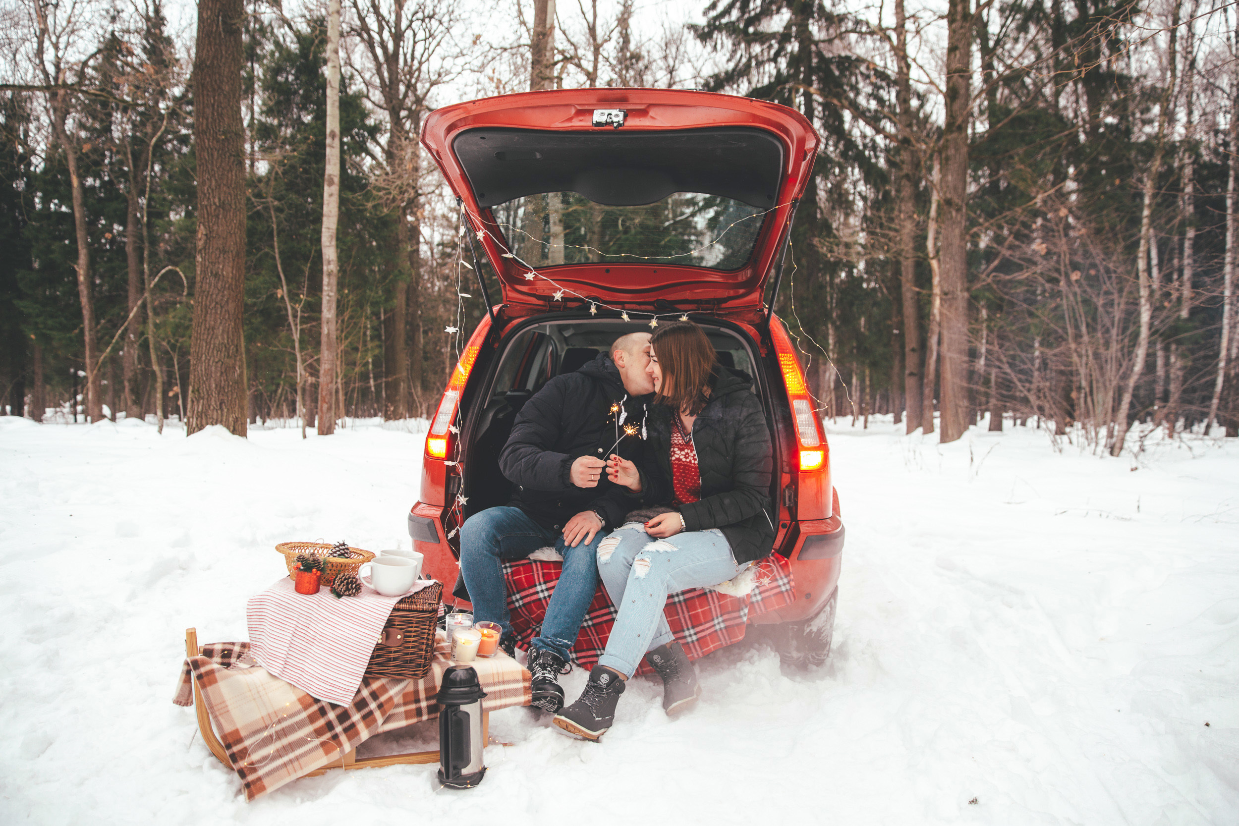 Зимняя фотосессия Love Story для Анны и Николая