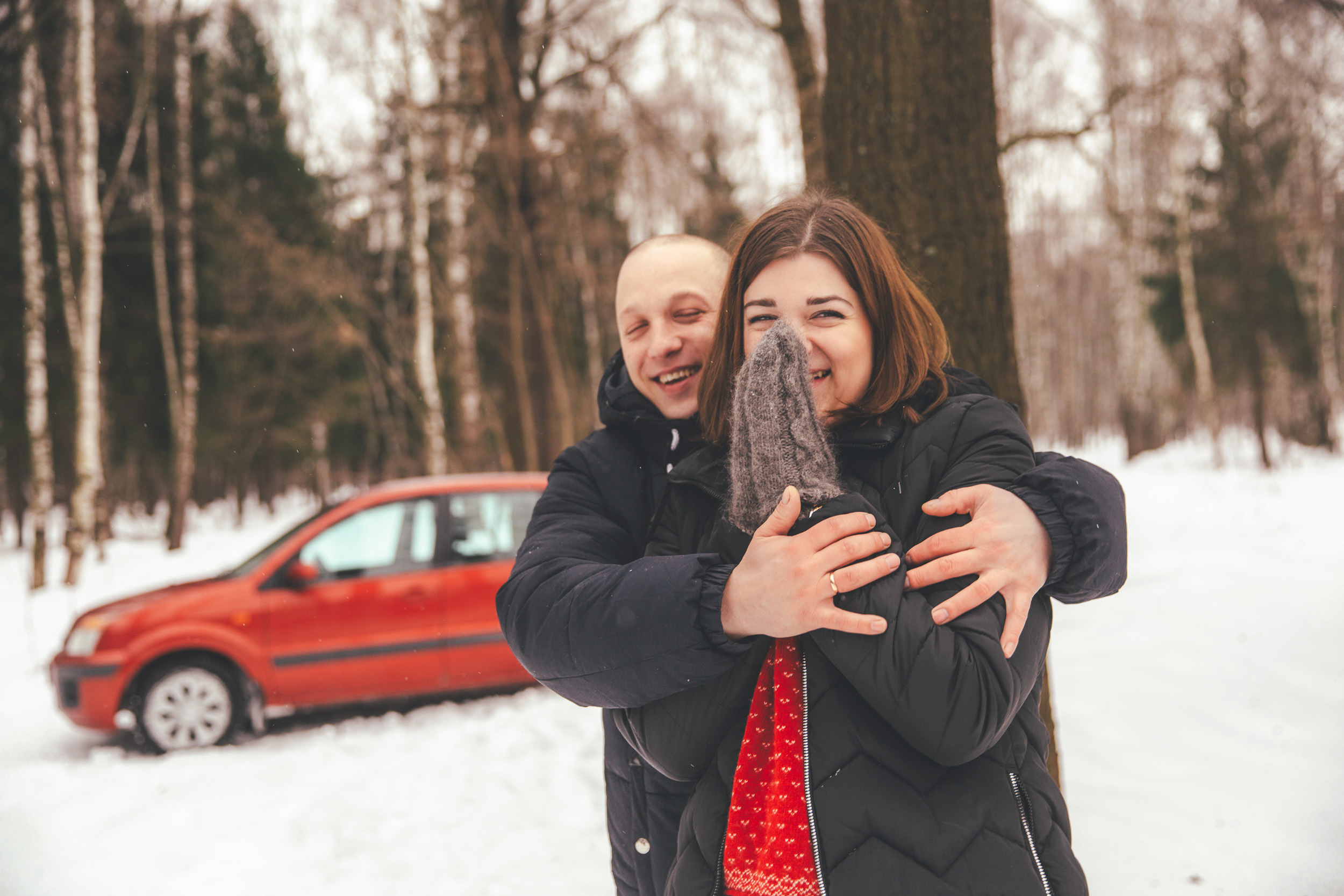 Зимняя фотосессия Love Story для Анны и Николая