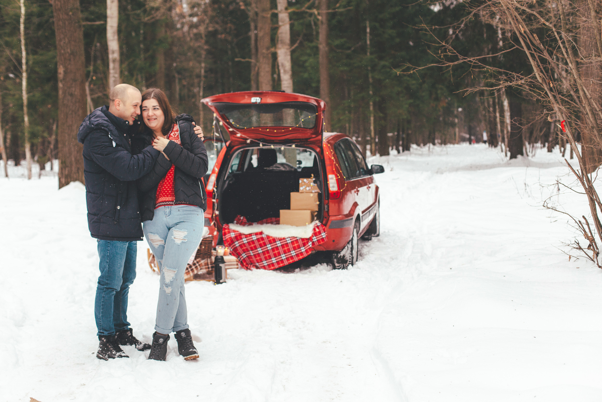 Зимняя фотосессия Love Story для Анны и Николая