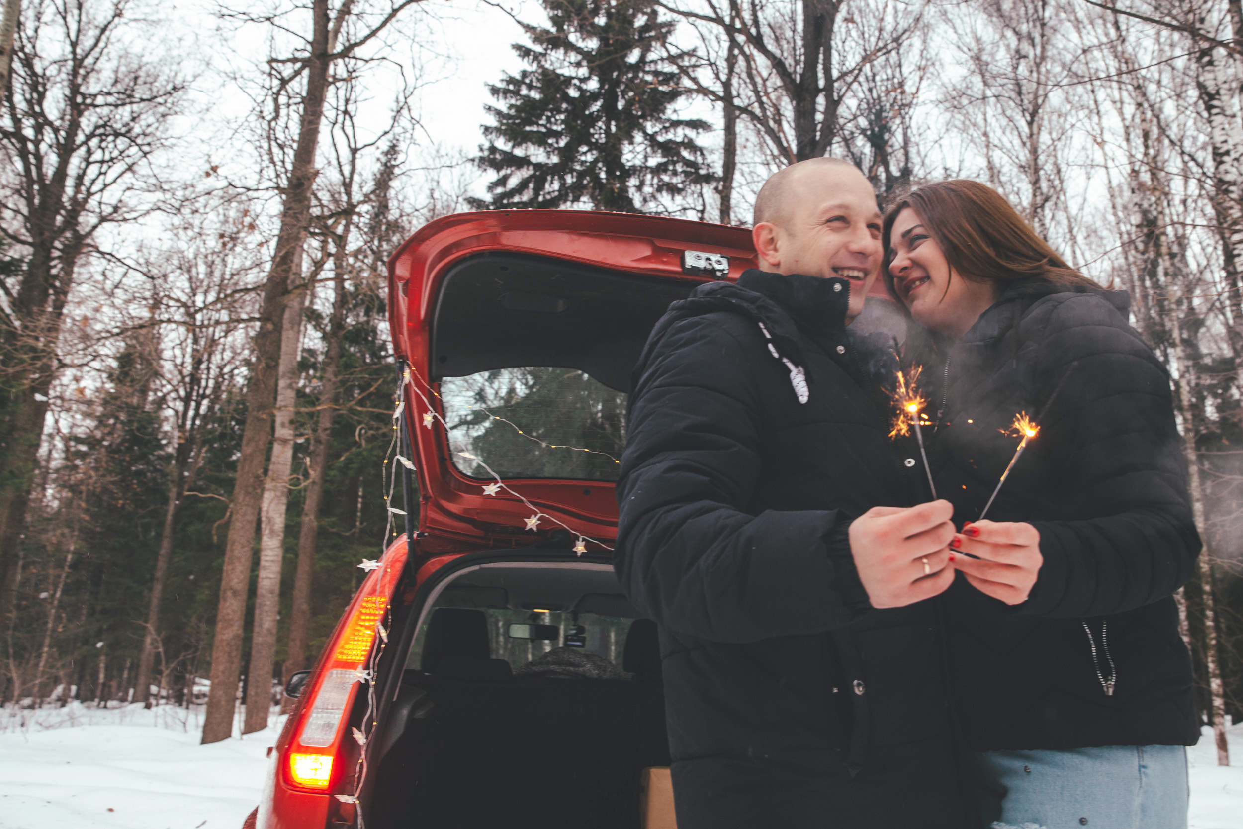 Зимняя фотосессия Love Story для Анны и Николая