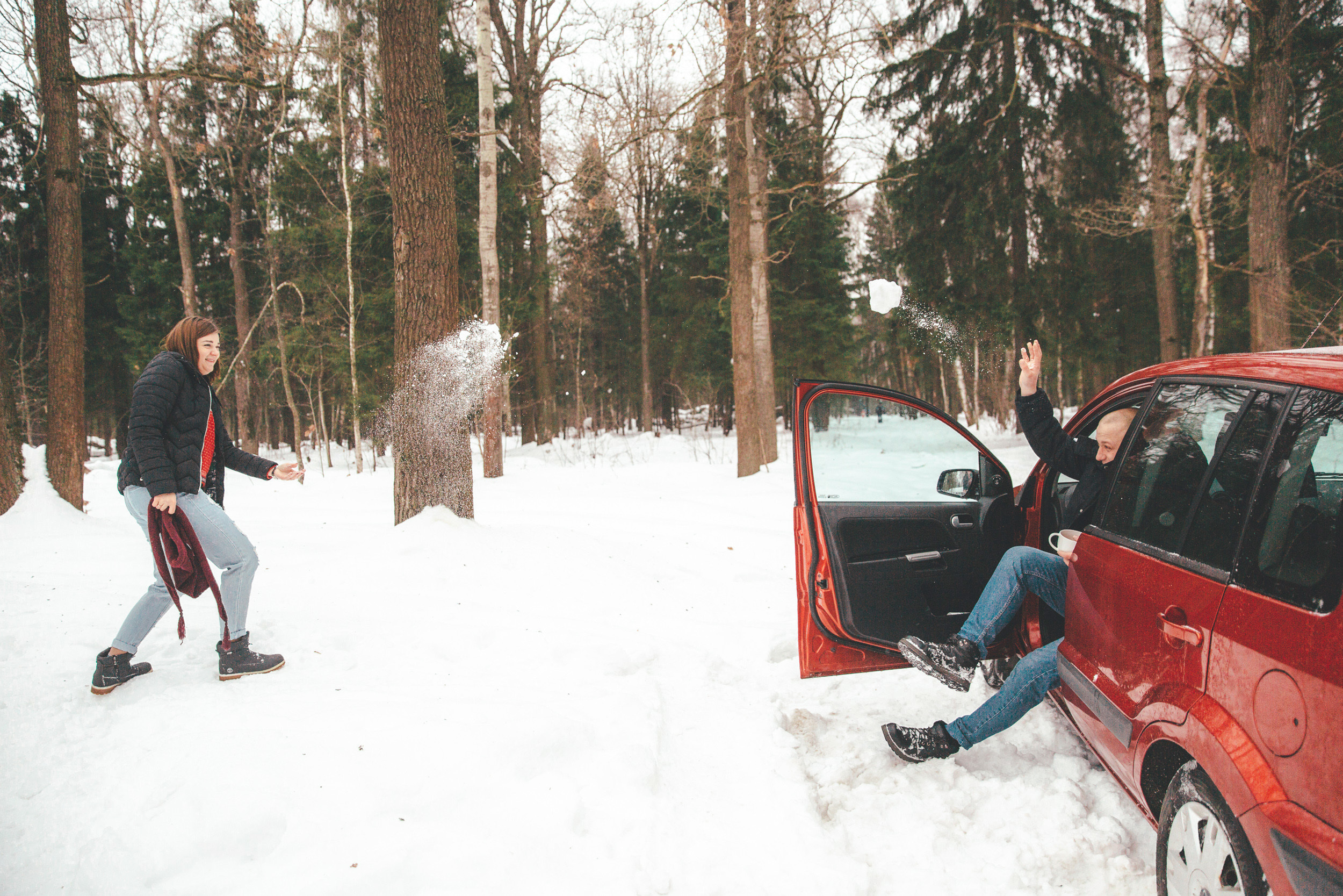 Зимняя фотосессия Love Story для Анны и Николая