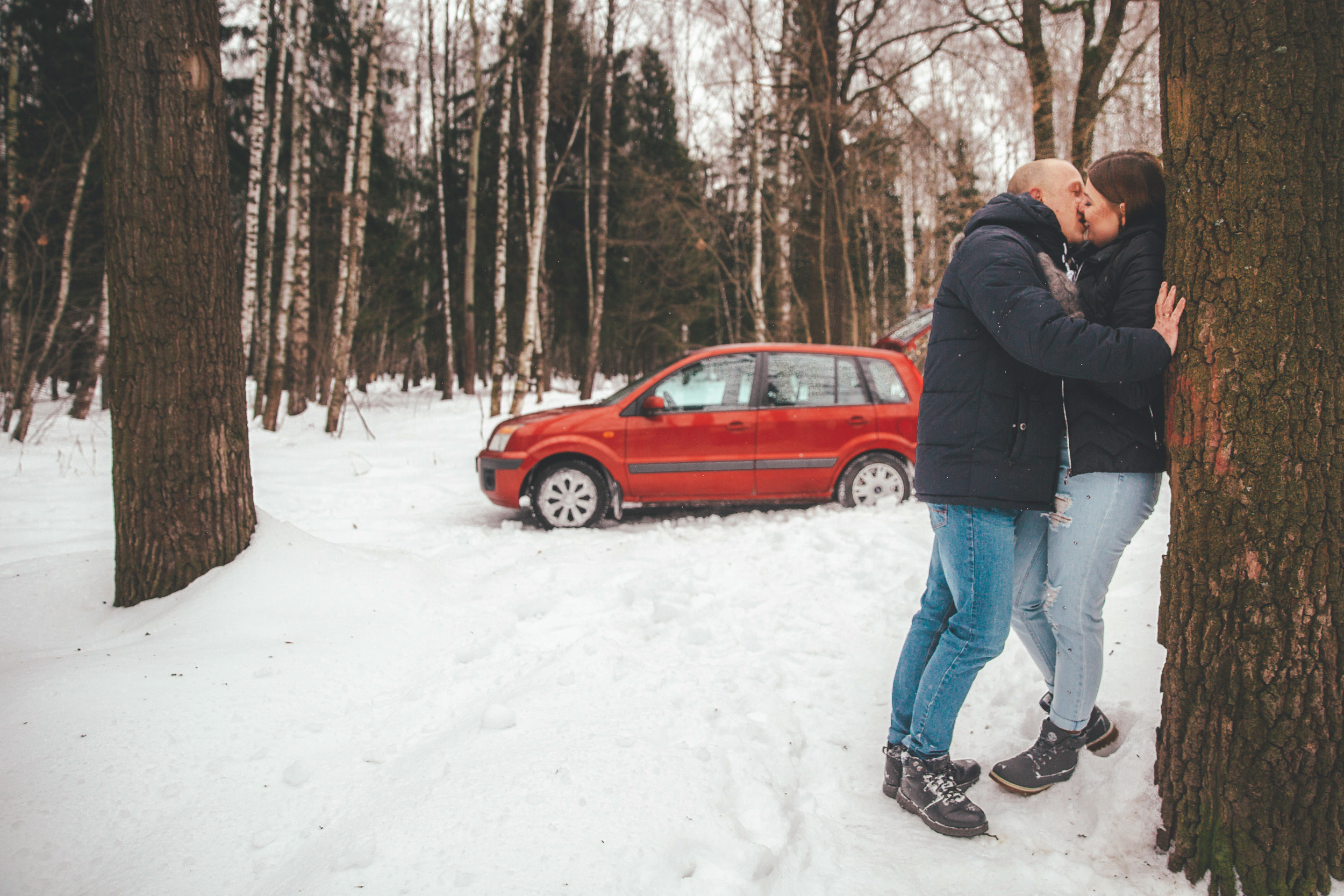 Зимняя фотосессия Love Story для Анны и Николая