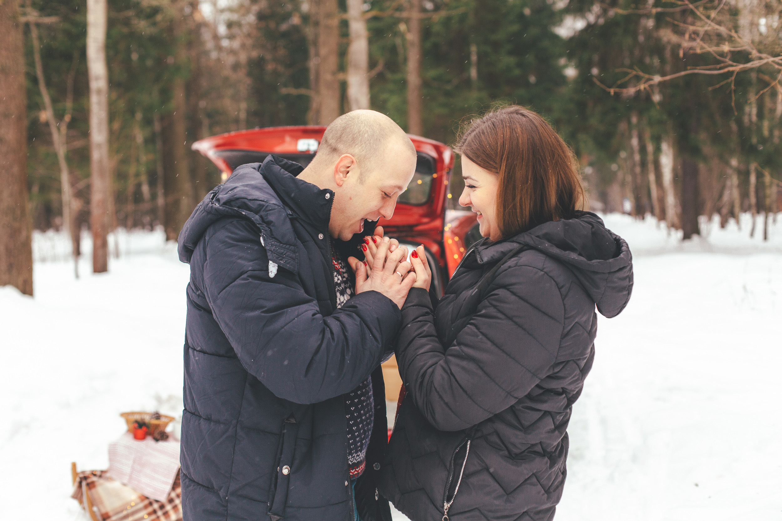 Зимняя фотосессия Love Story для Анны и Николая