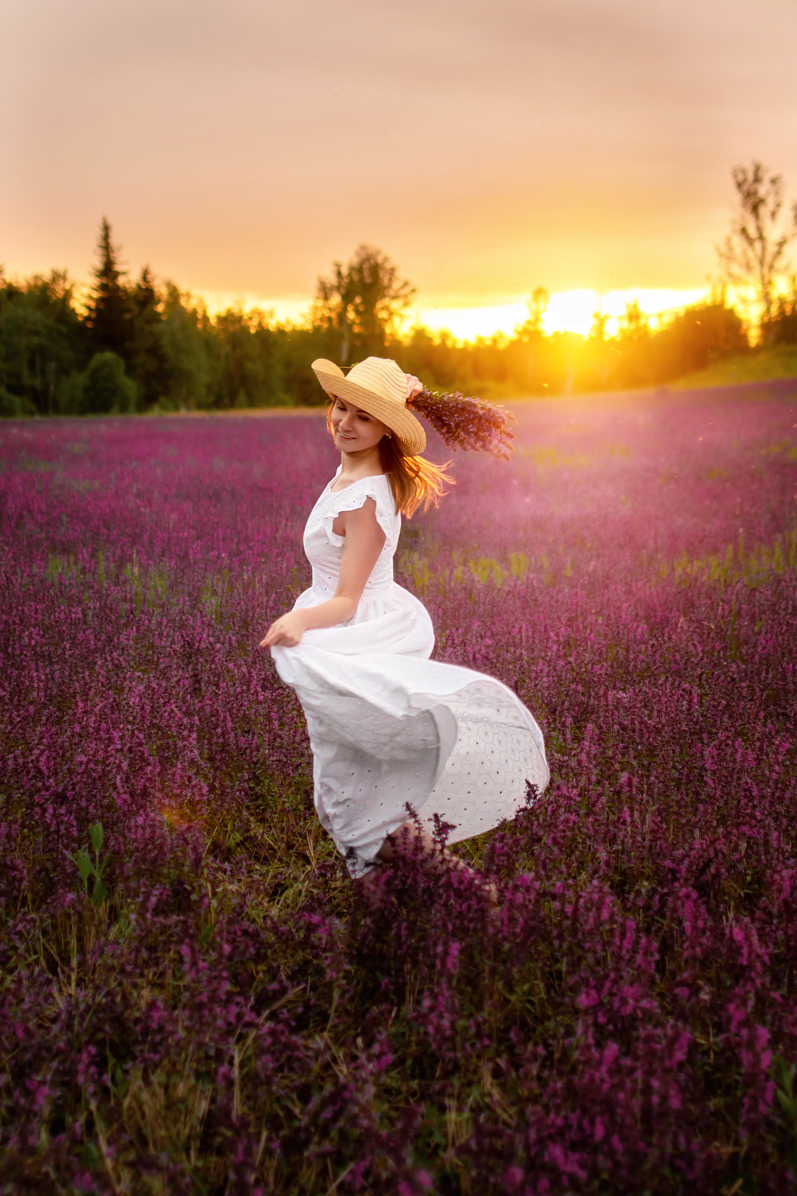 Золотой закат в шалфее. Детский и семейный фотограф в Красноярске Юлия Бирюкова