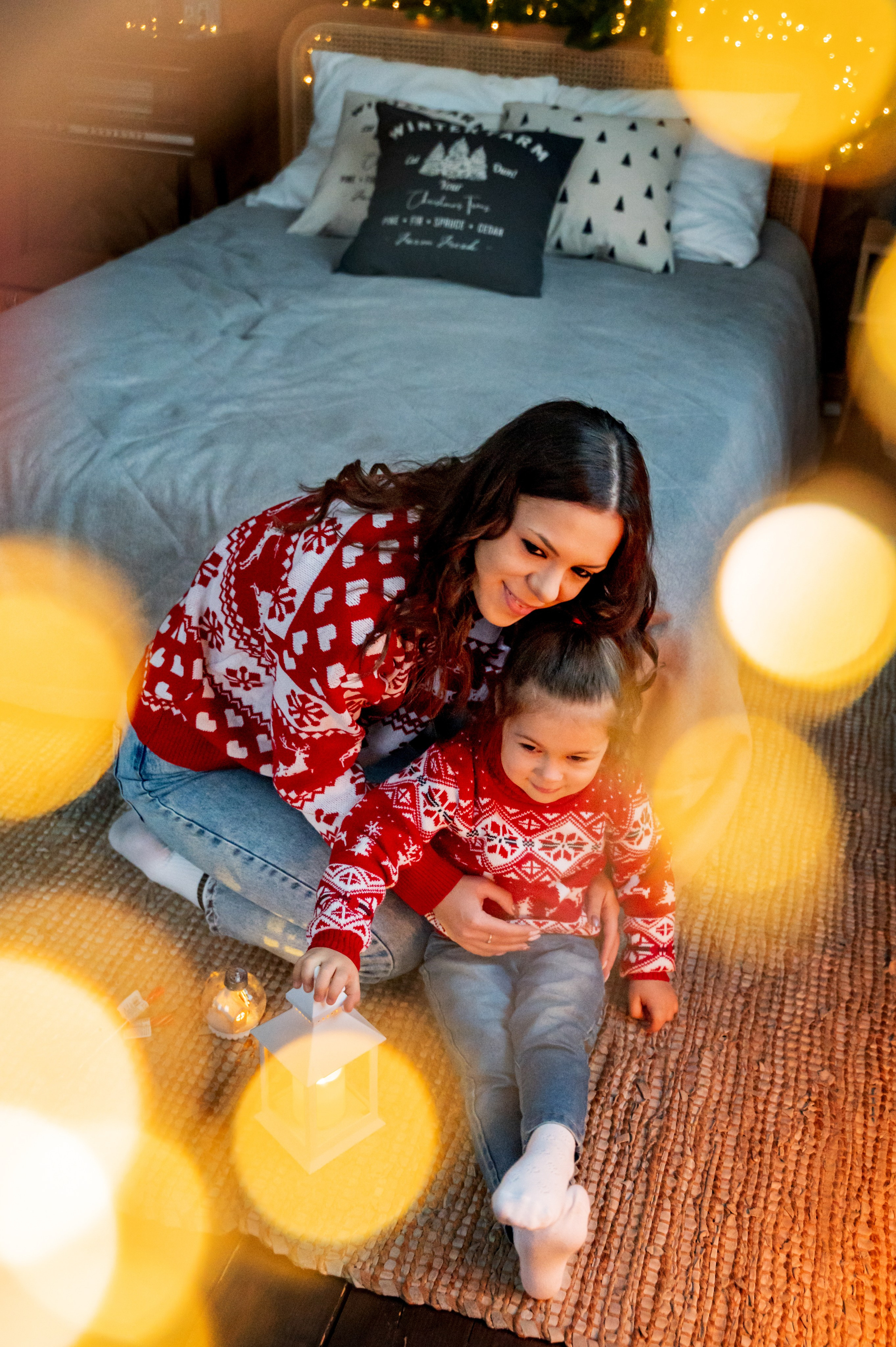Новогодняя съёмка для мамы и дочки