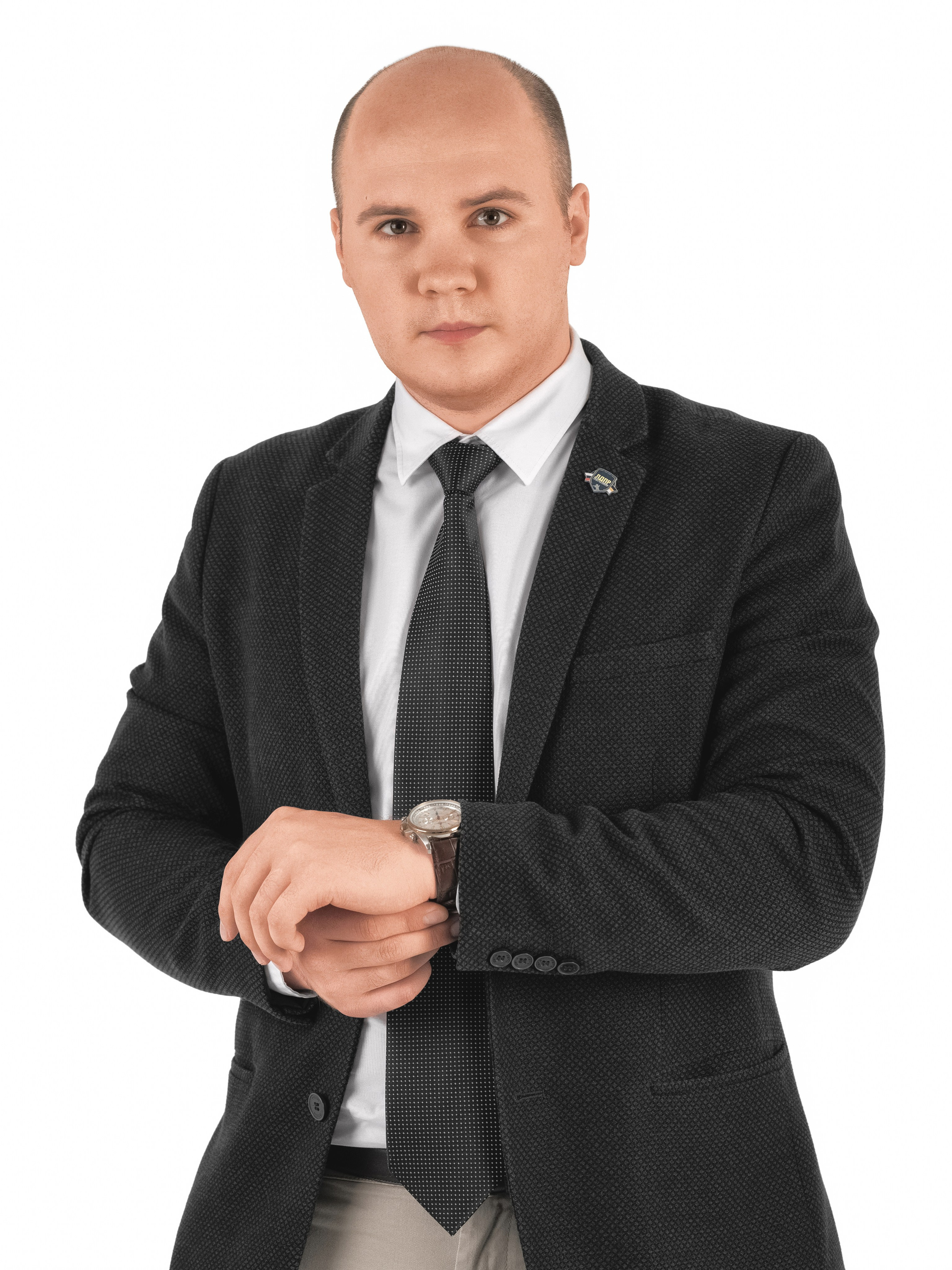 Процесс фотосъемки делового портрета в студии