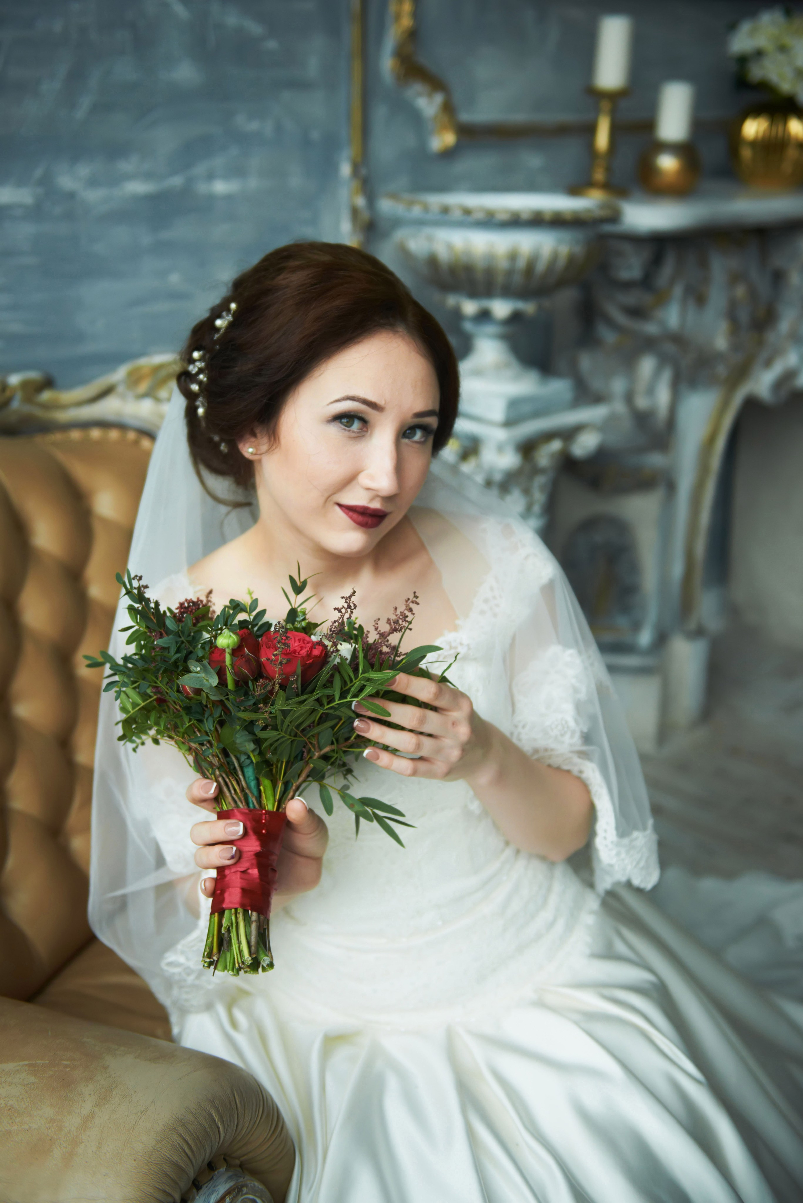 Индира и Дмитрий (свадебная фотосессия в Ботаническом саду и в фотостудии). Портретный, семейный и свадебный фотограф в Санкт-Петербурге и в Пушкине Ширяев Денис