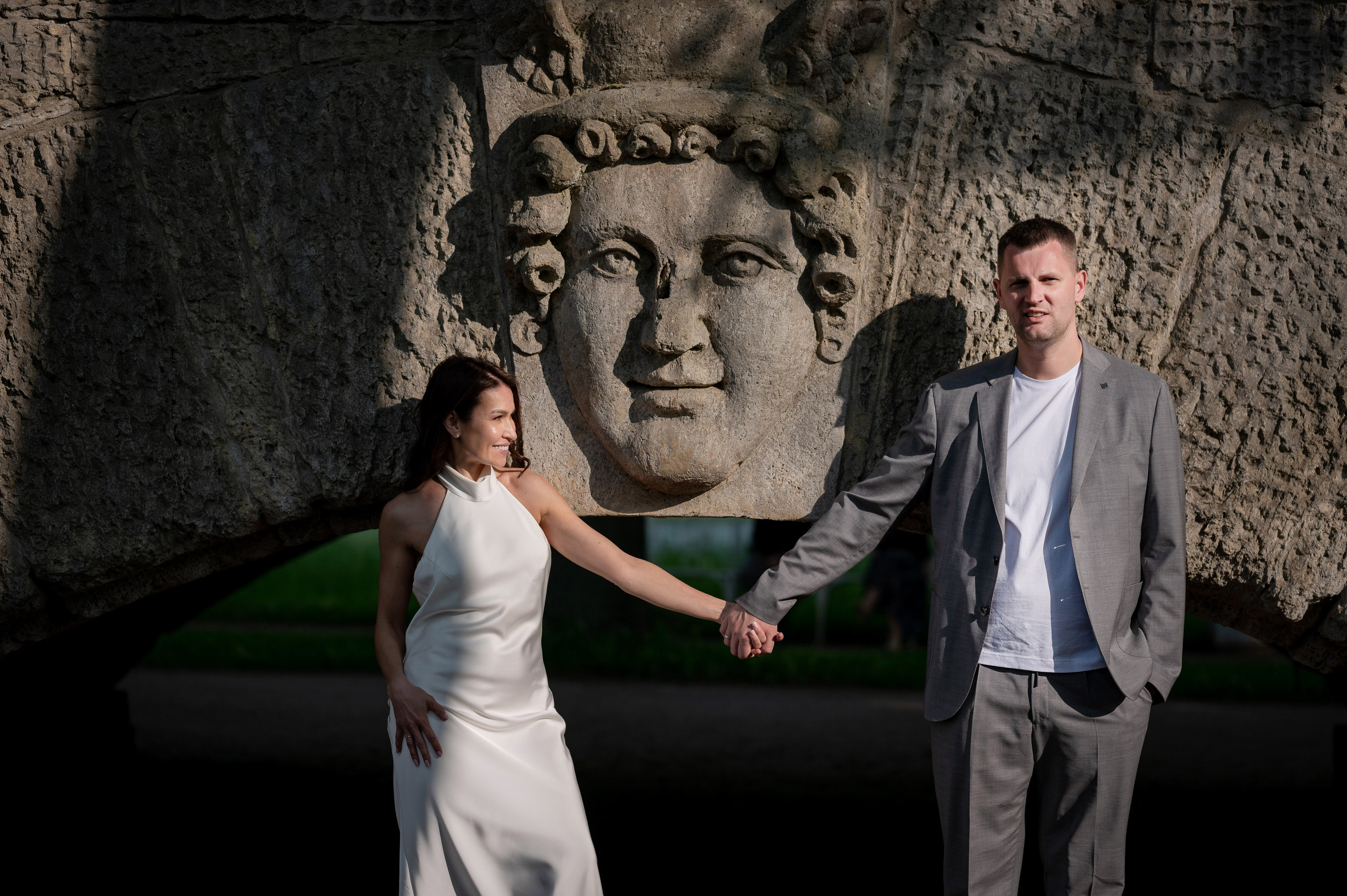 Алина и Алексей (прогулка на кабриолете, Академия Художеств, Екатерининский парк в Пушкине). Портретный, семейный и свадебный фотограф в Санкт-Петербурге и в Пушкине Ширяев Денис