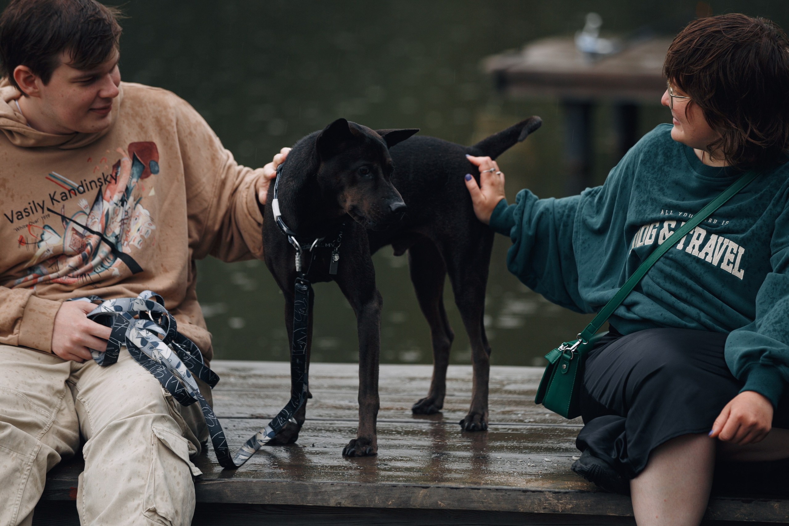 Рэкс, Лена и Вова в Мещерском. Фотограф анималист Кристина Карпова, Москва