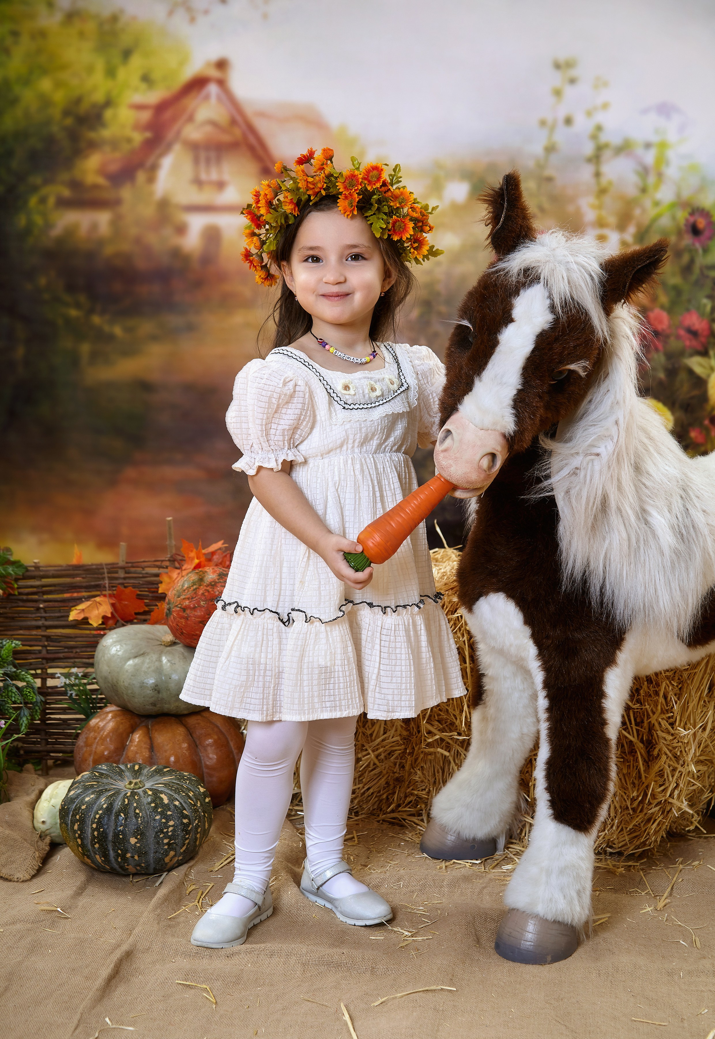 Осенняя фотосессия в дет-садах с лошадкой