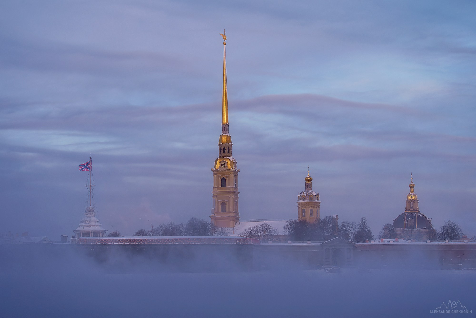 Морозное утро на Неве. Пейзажный фотограф Александр Чехонин