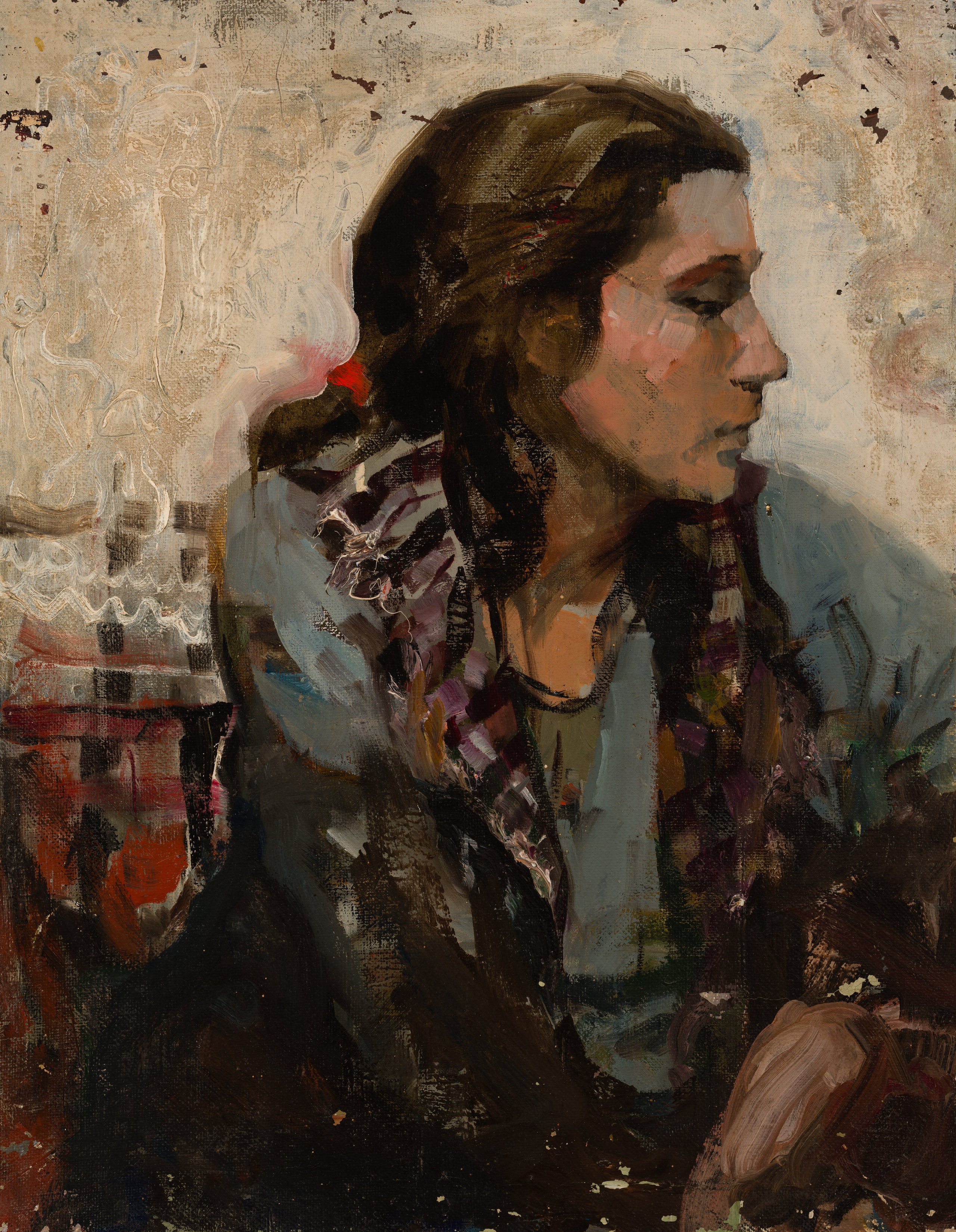 «Портрет Елены Паршиной» - художник Валерий Блохин (холст, масло, 58x45 см, 1986)