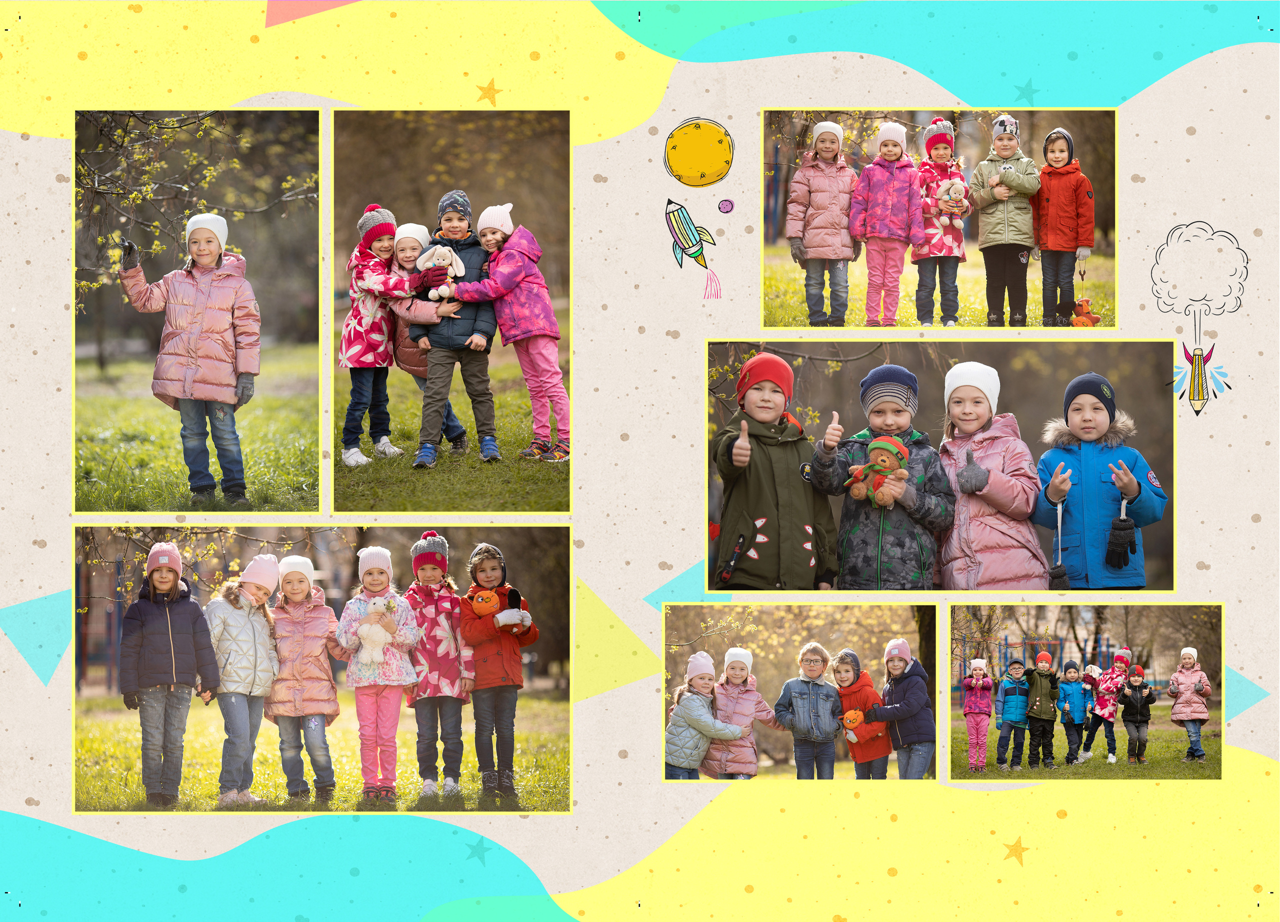 Индивидуальная фотокнига Космос. Выпускные альбомы для школ и детских садов — фотокниги и виньетки