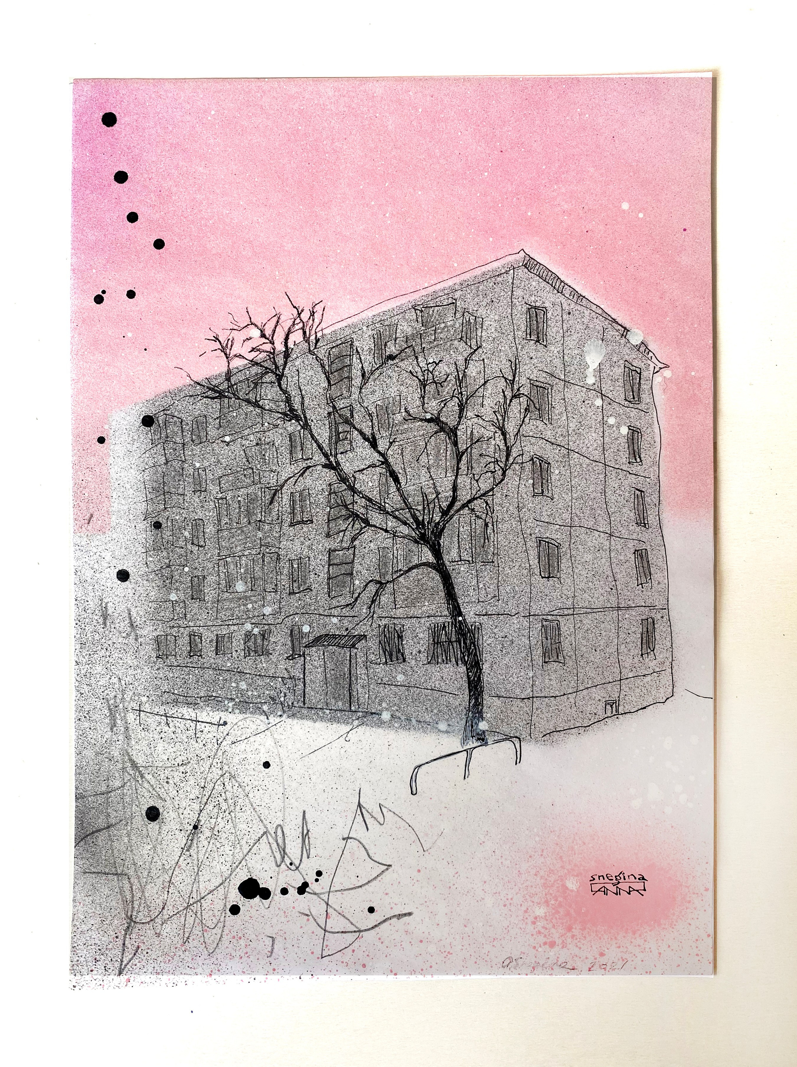 Drawings, collages. Artist Anna Snegina Художница Анна Снегина