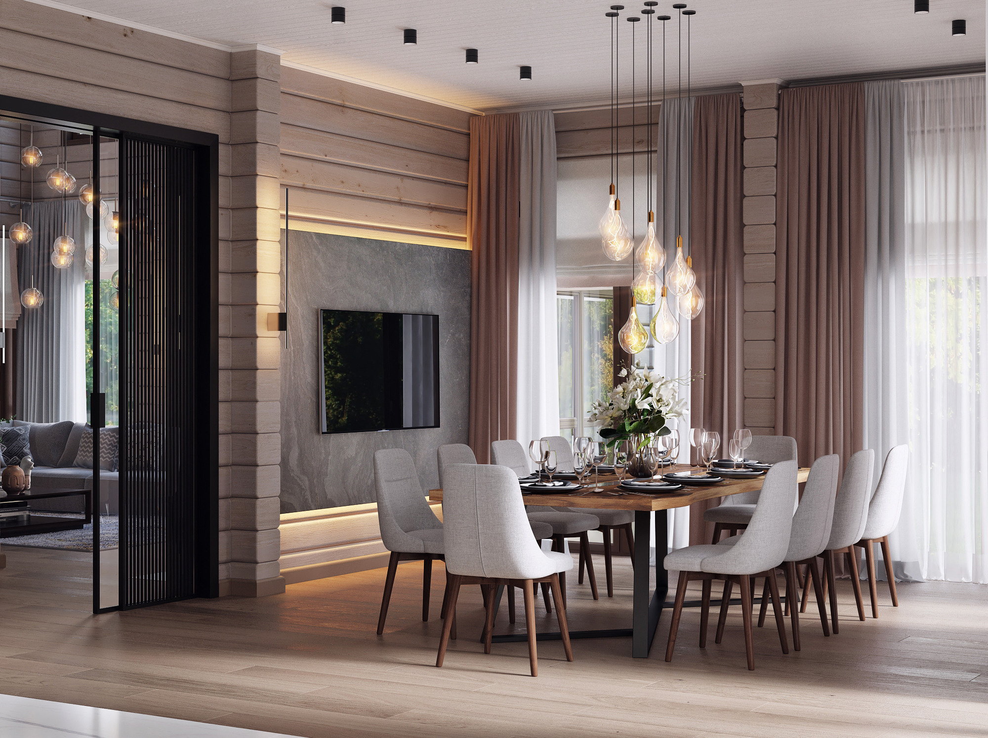 Дом из бруса. Дизайн интерьера в Москве