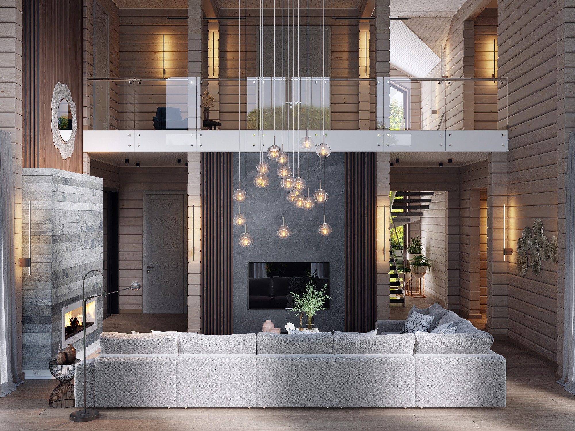 Дом из бруса. Дизайн интерьера в Москве