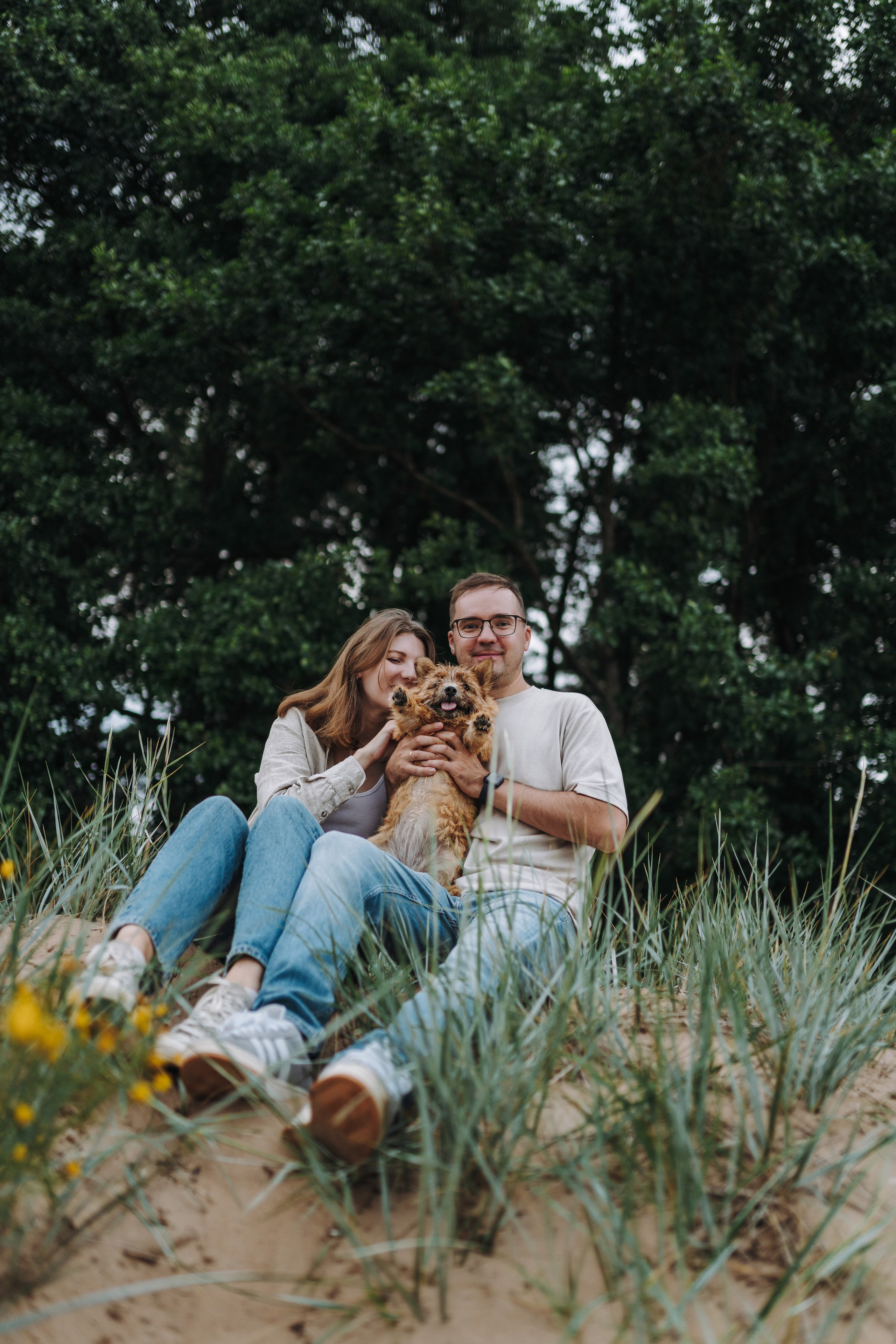 Семейная фотосессия с собакой Спб. Фотограф анималист в Спб недорого Олеся Майорова