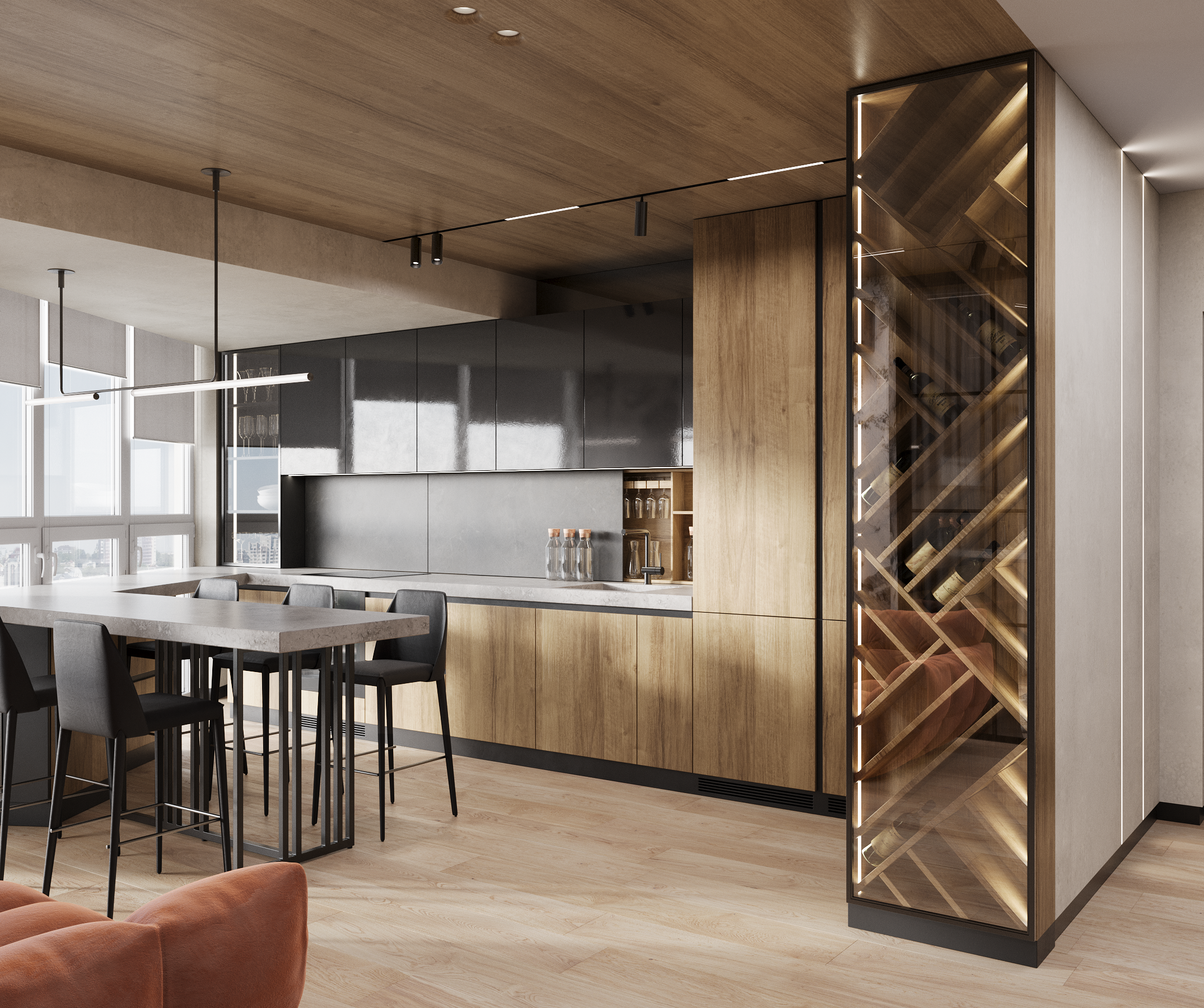 КВАРТИРА ДЛЯ МОЛОДОЙ СЕМЬИ. Дизайн интерьера. Воронеж. Москва