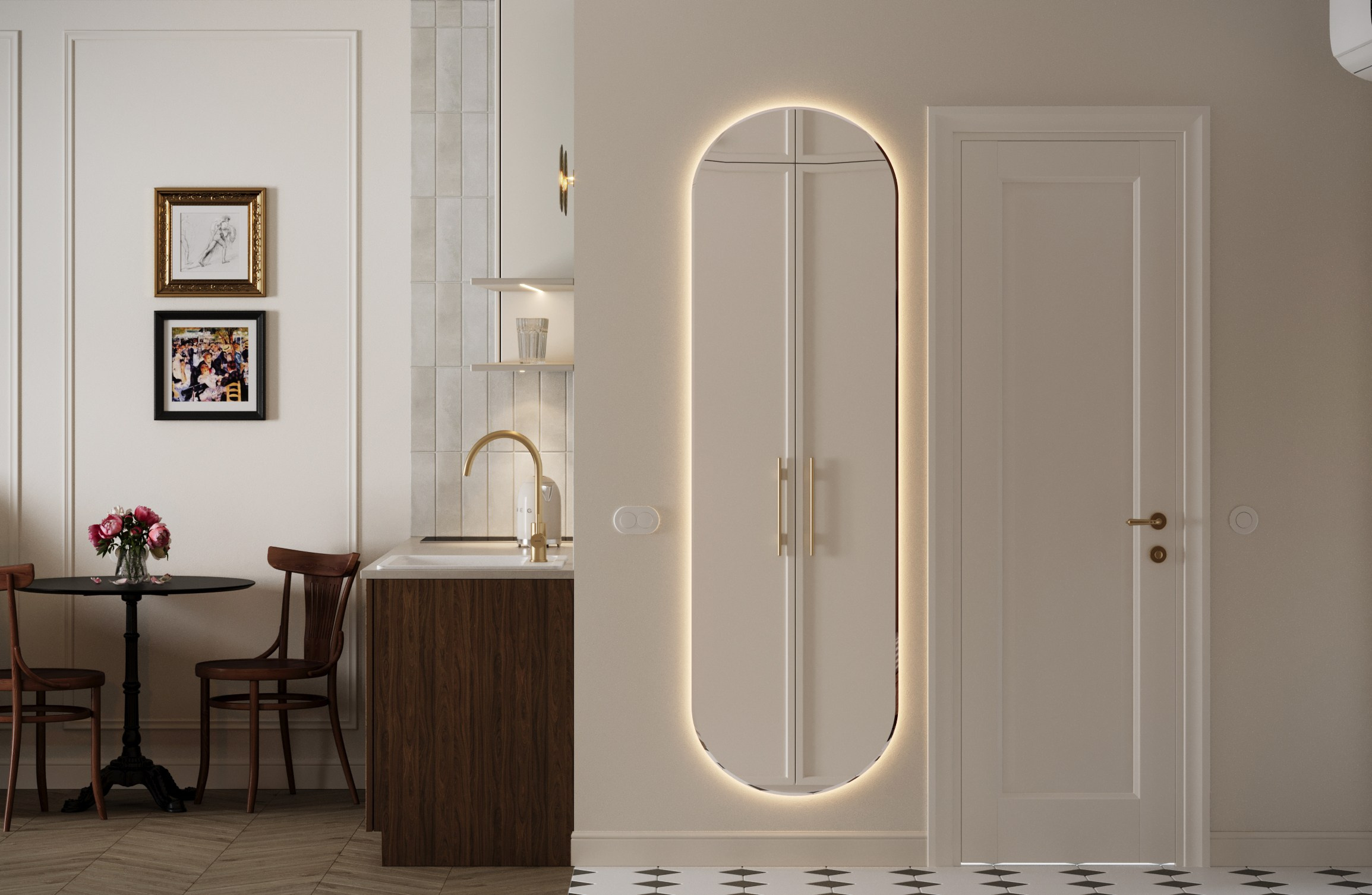 3Д визуализация квартиры ЖК Достижение 24 m². Заказать 3Д визуализацию интерьеров — Дарья Веденёва