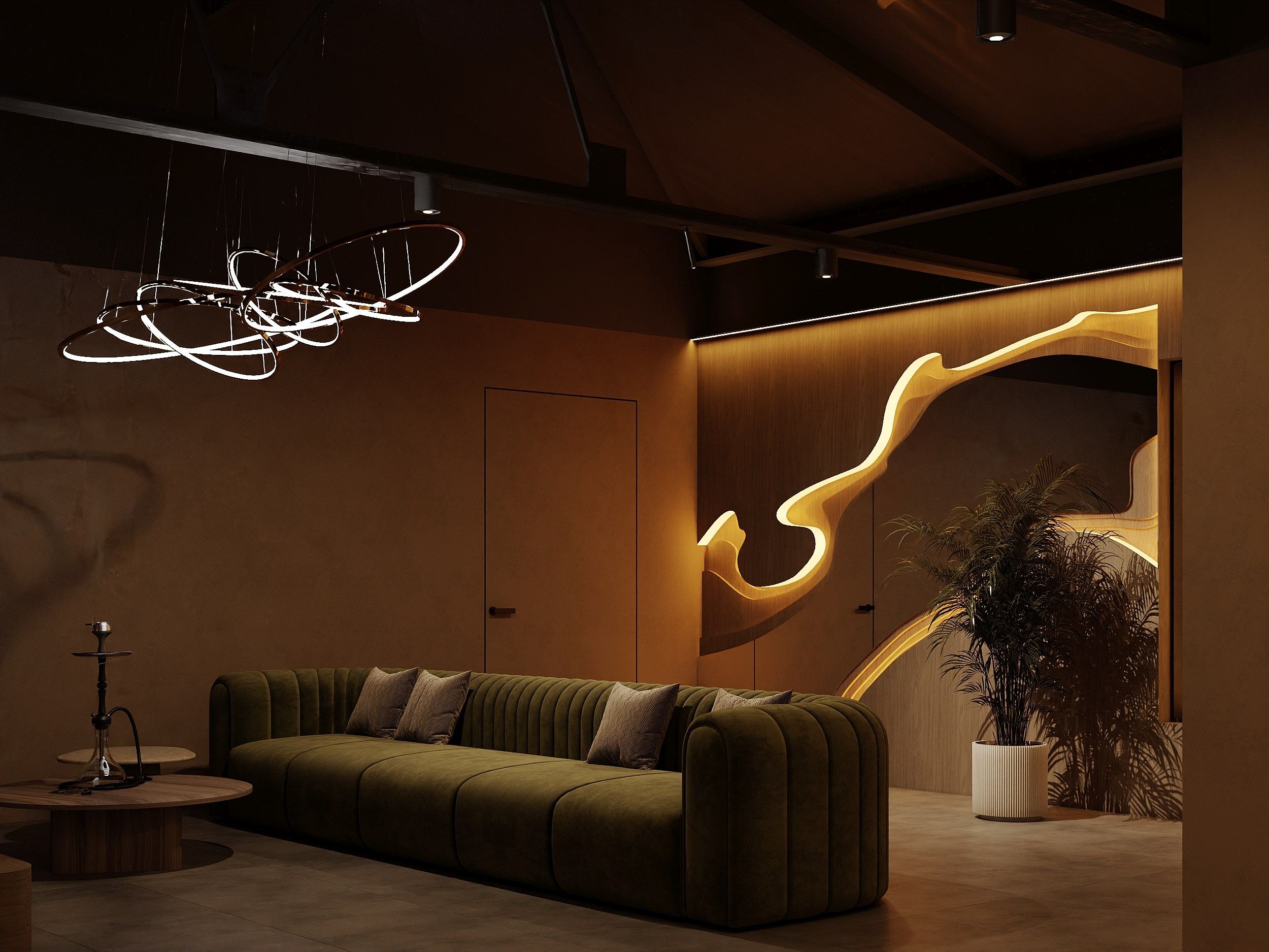 Кальянная Oazis Lounge. Студия дизайна интерьера в Москве T.Art Design