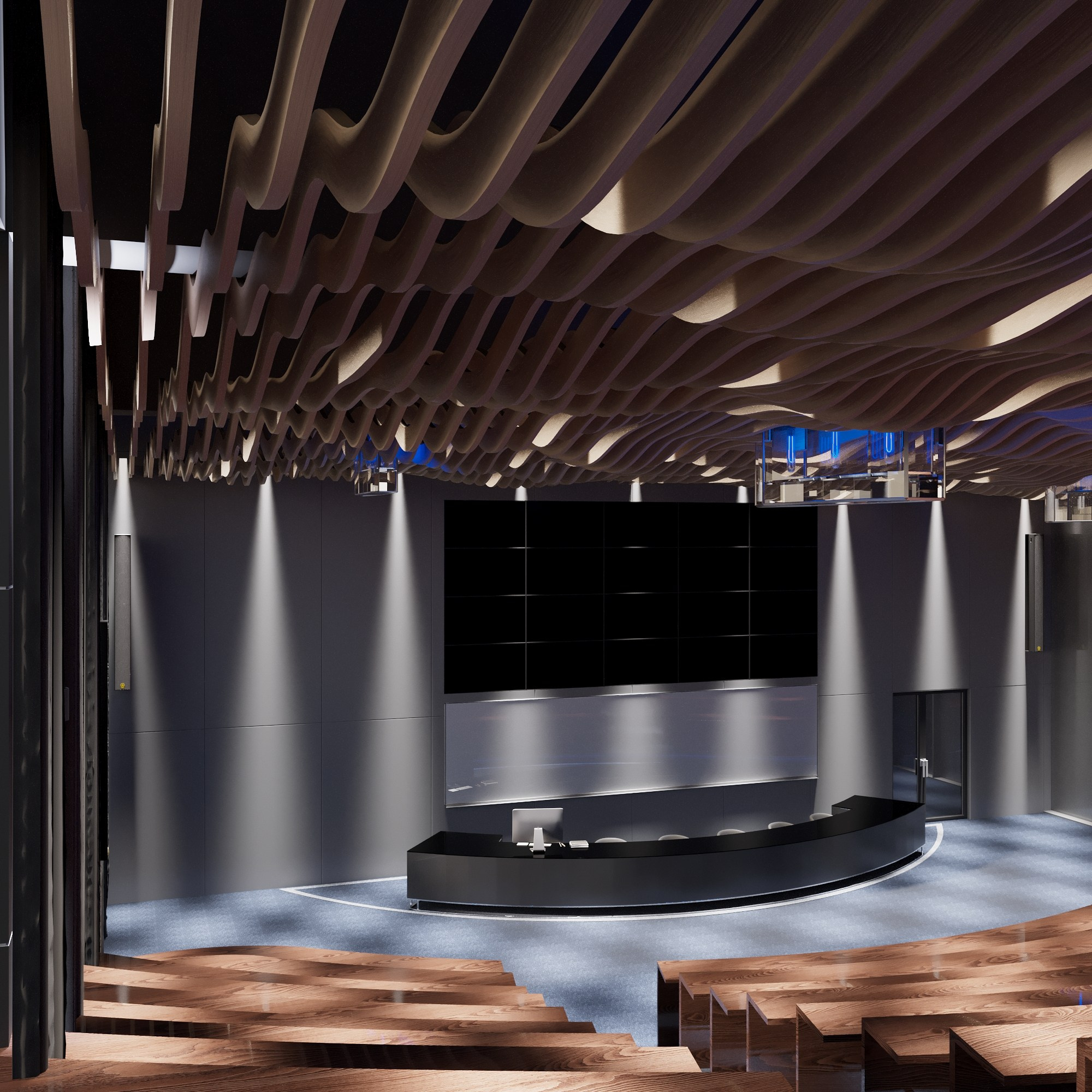 Marine Institute Auditorium — 3D Visualization of Educational Hall. 3D INTERIOR AND ARCHITECTURE VISUALIZATION