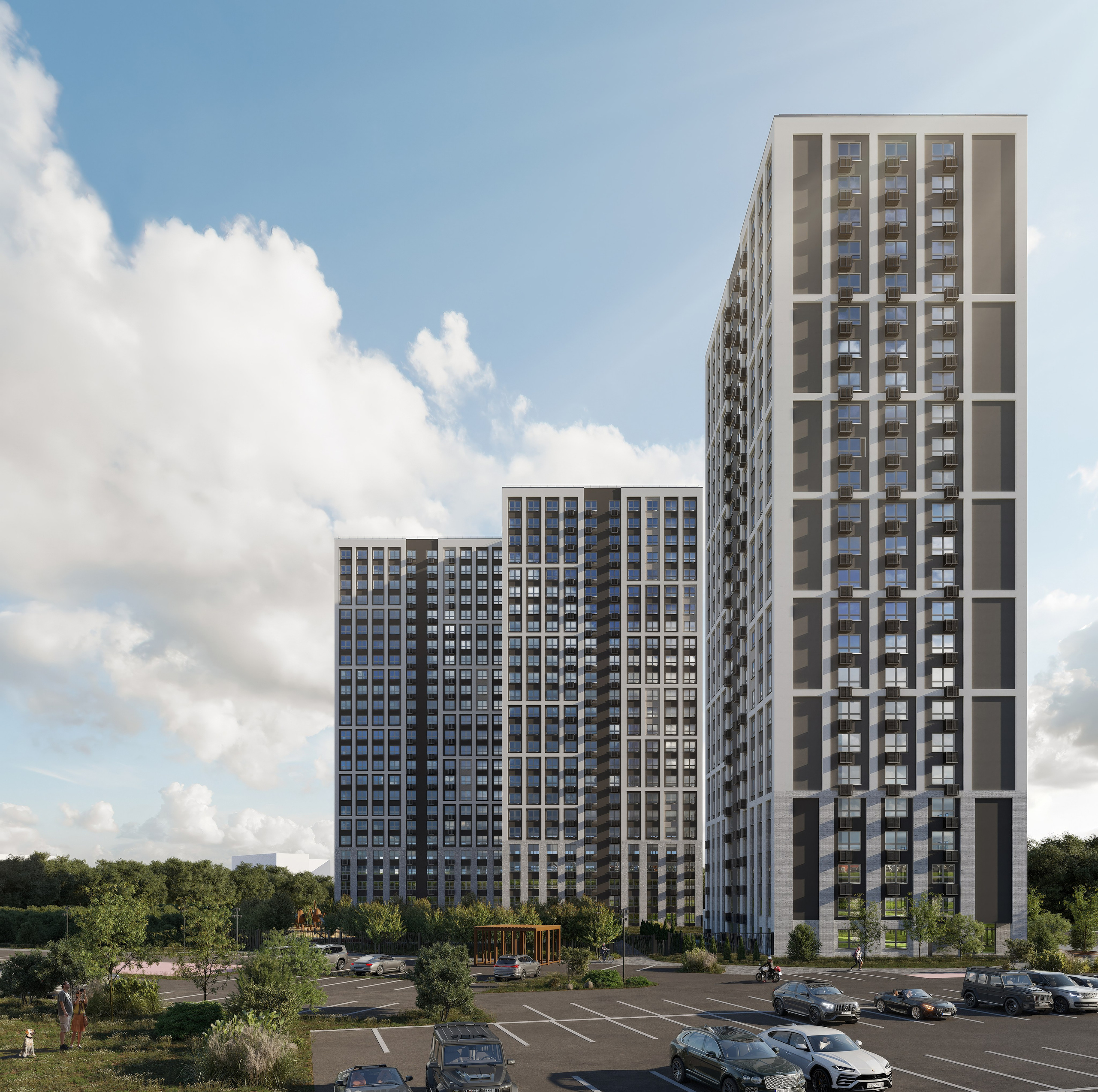 Реалистичная 3D визуализация ЖК "Патриот Парк". Современный подход к архитектуре и дизайну.