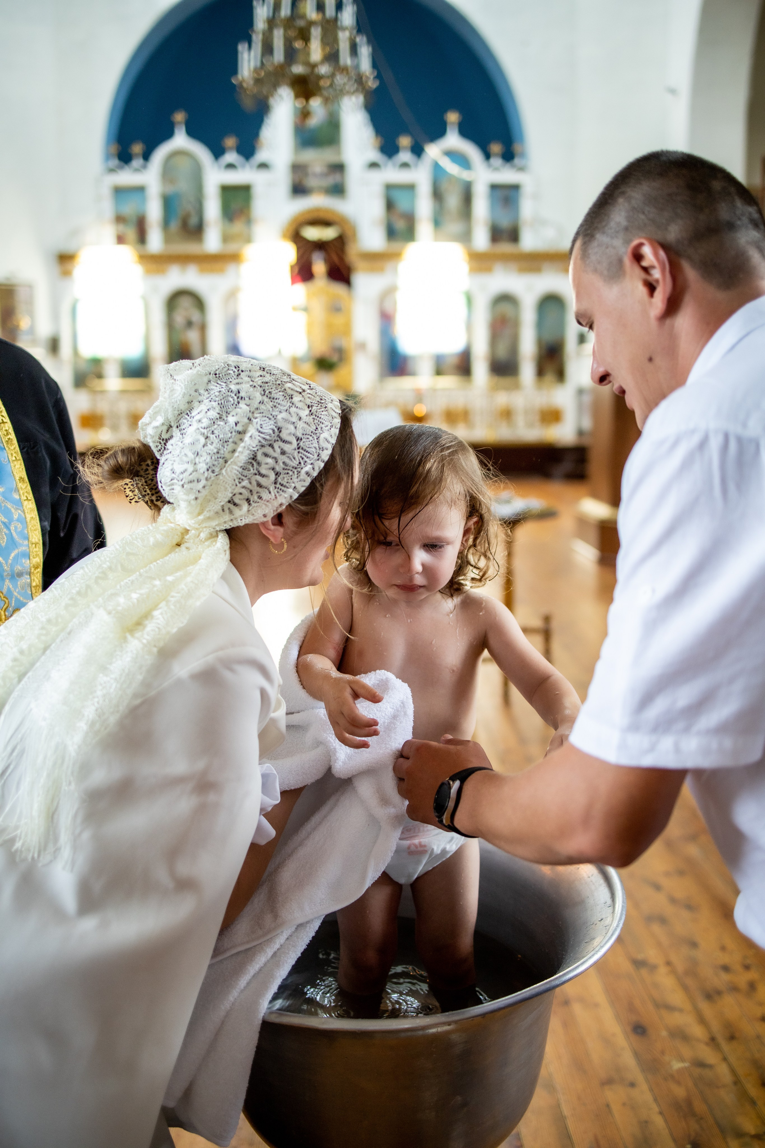 Таинство Крещения Евы, Арины и Дарьи. Фотограф Надежда Лукьянова