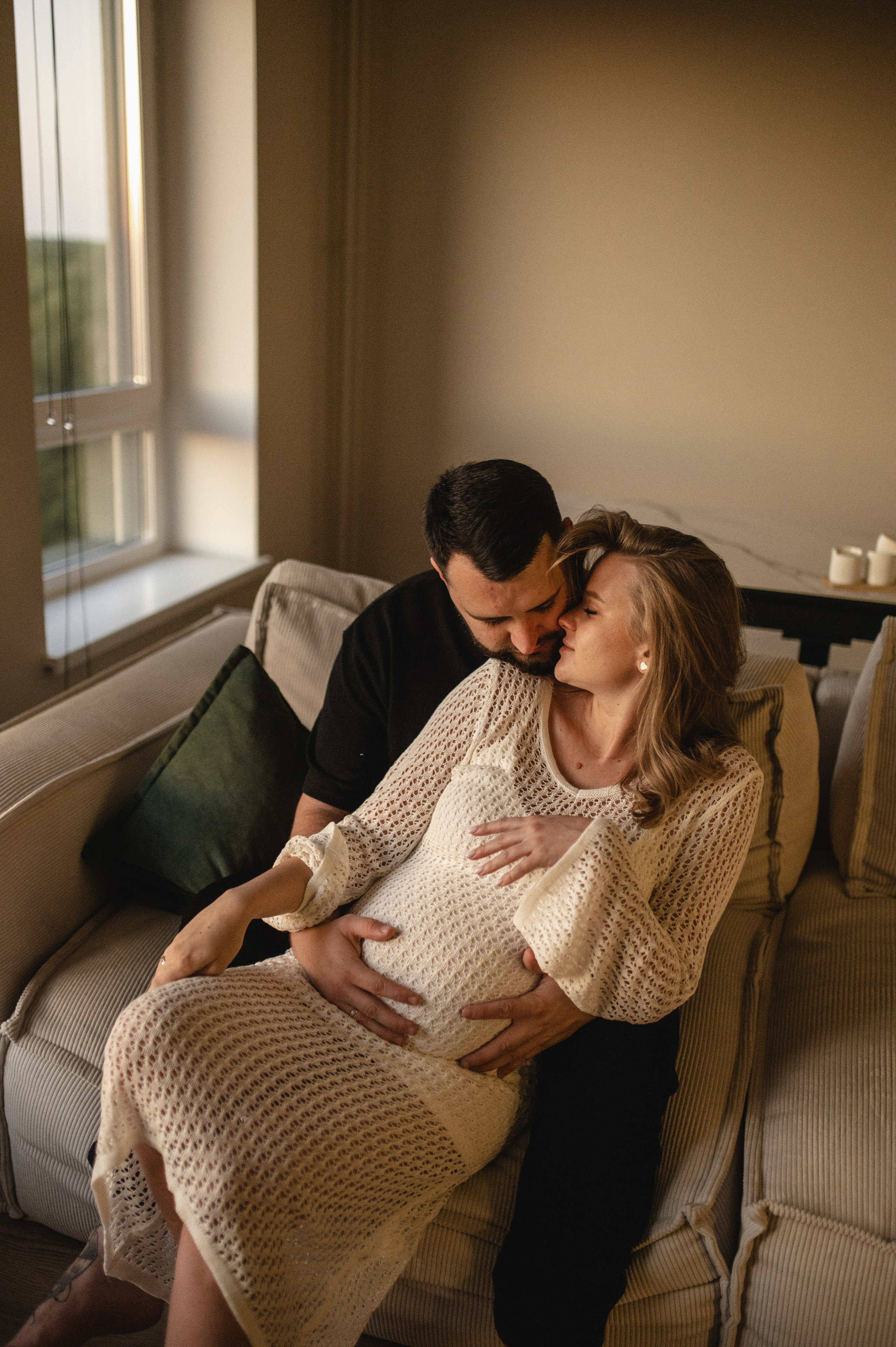 Домашняя фотосессия беременности. Семейная фотосессия Бутово Москва фотограф Алина Морщагина