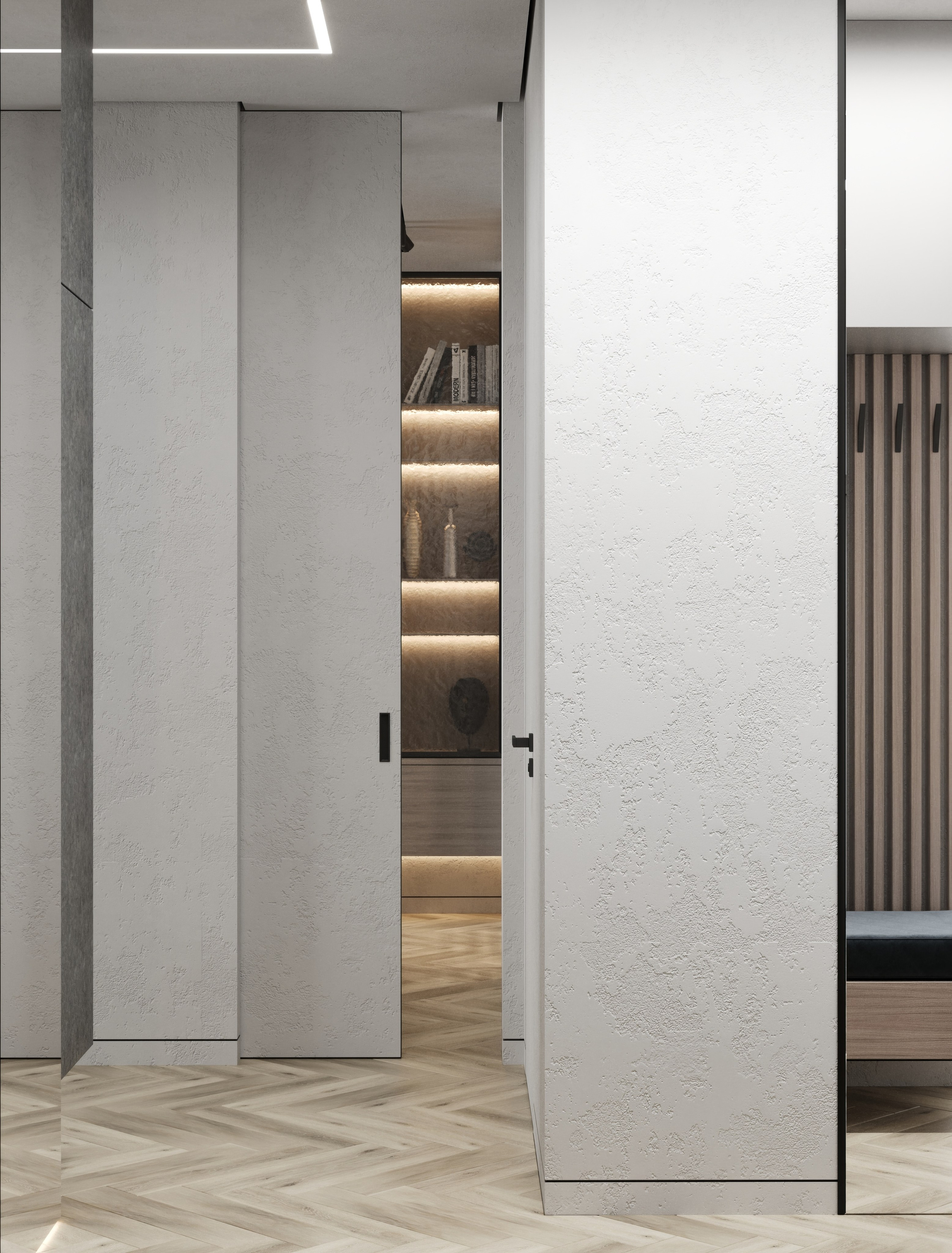 Визуализация квартиры для молодого человека UNO. Головинские пруды. Москва 40 m². Заказать 3d визуализацию интерьеров — Дарья Веденёва