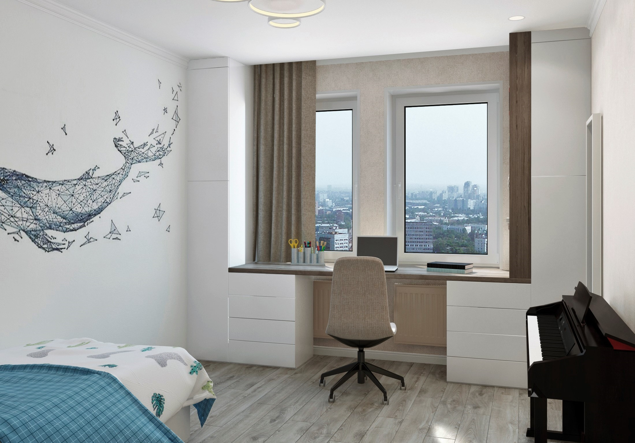 Трехкомнатная квартира в скандинавском стиле. Студия Дизайна интерьера Tsvetdesign. Дизайнер в Санкт-Петербурге