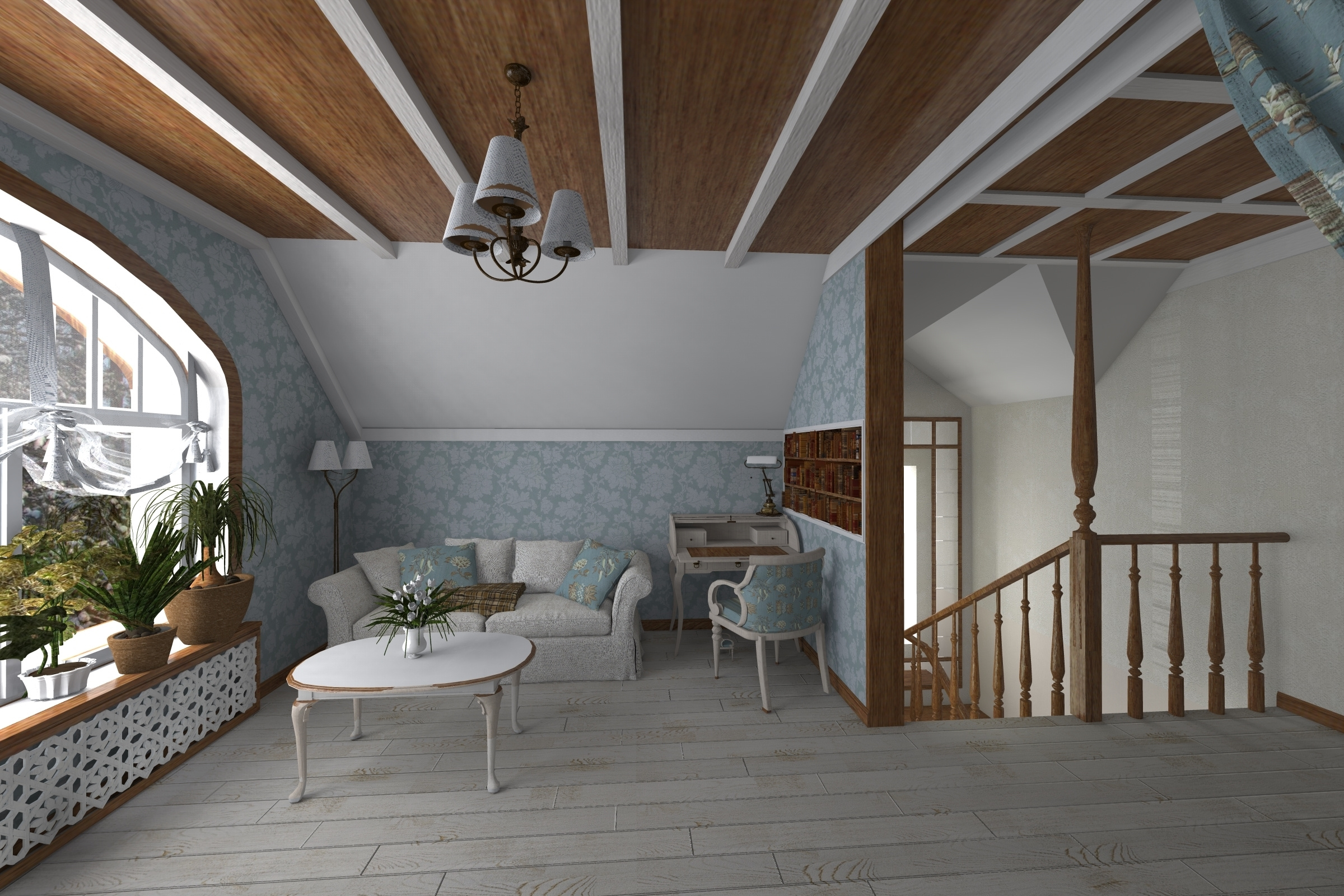 Дом в п.Мендсары. 2 этажа. Прованс. Студия Дизайна интерьера Tsvetdesign. Дизайнер в Санкт-Петербурге