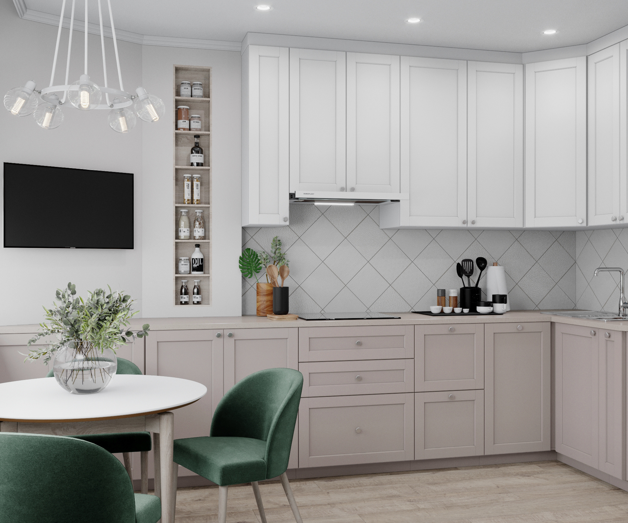 Двухкомнатная квартира 60 м.кв, Москва. Студия Дизайна интерьера Tsvetdesign. Дизайнер в Санкт-Петербурге