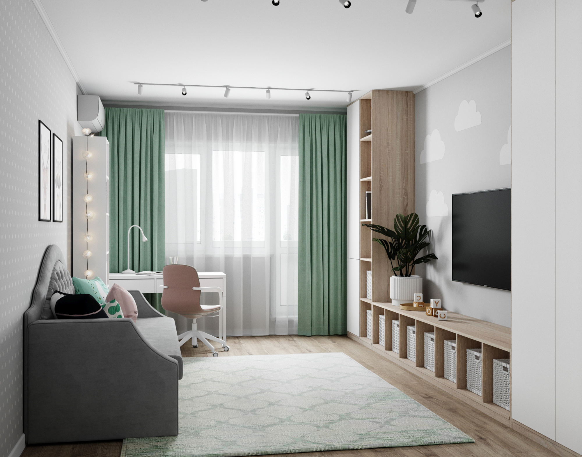 Двухкомнатная квартира 60 м.кв, Москва. Студия Дизайна интерьера Tsvetdesign. Дизайнер в Санкт-Петербурге