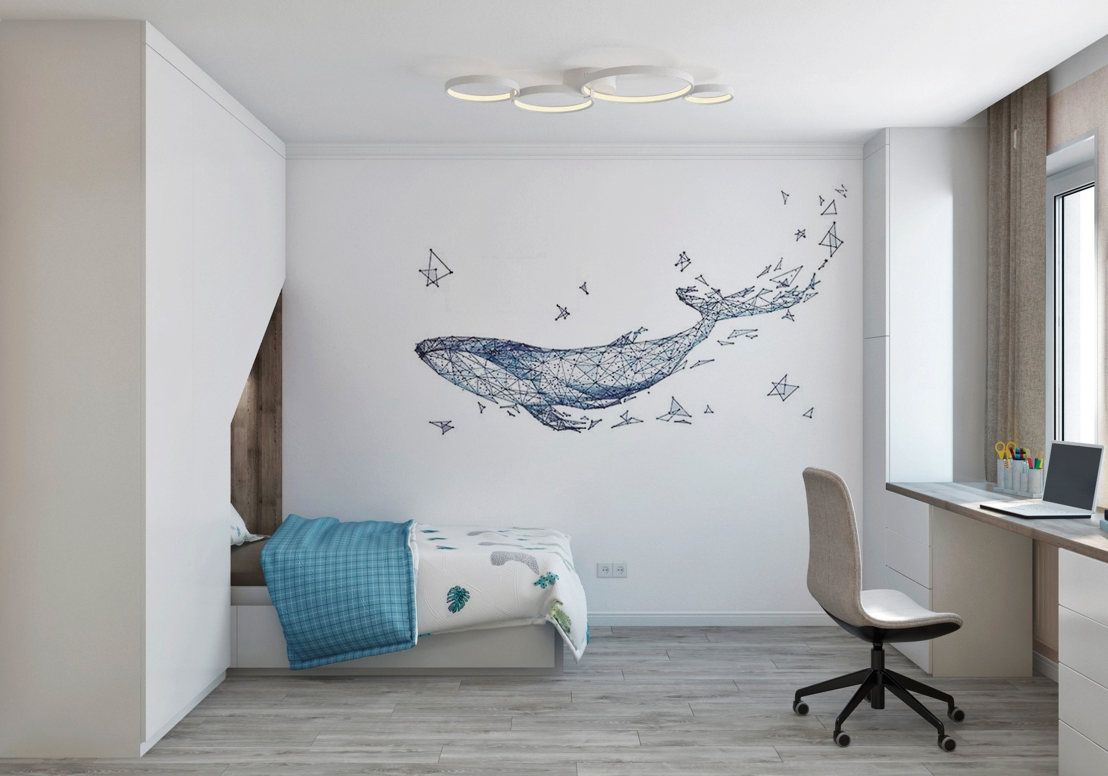 Трехкомнатная квартира в скандинавском стиле. Студия Дизайна интерьера Tsvetdesign. Дизайнер в Санкт-Петербурге