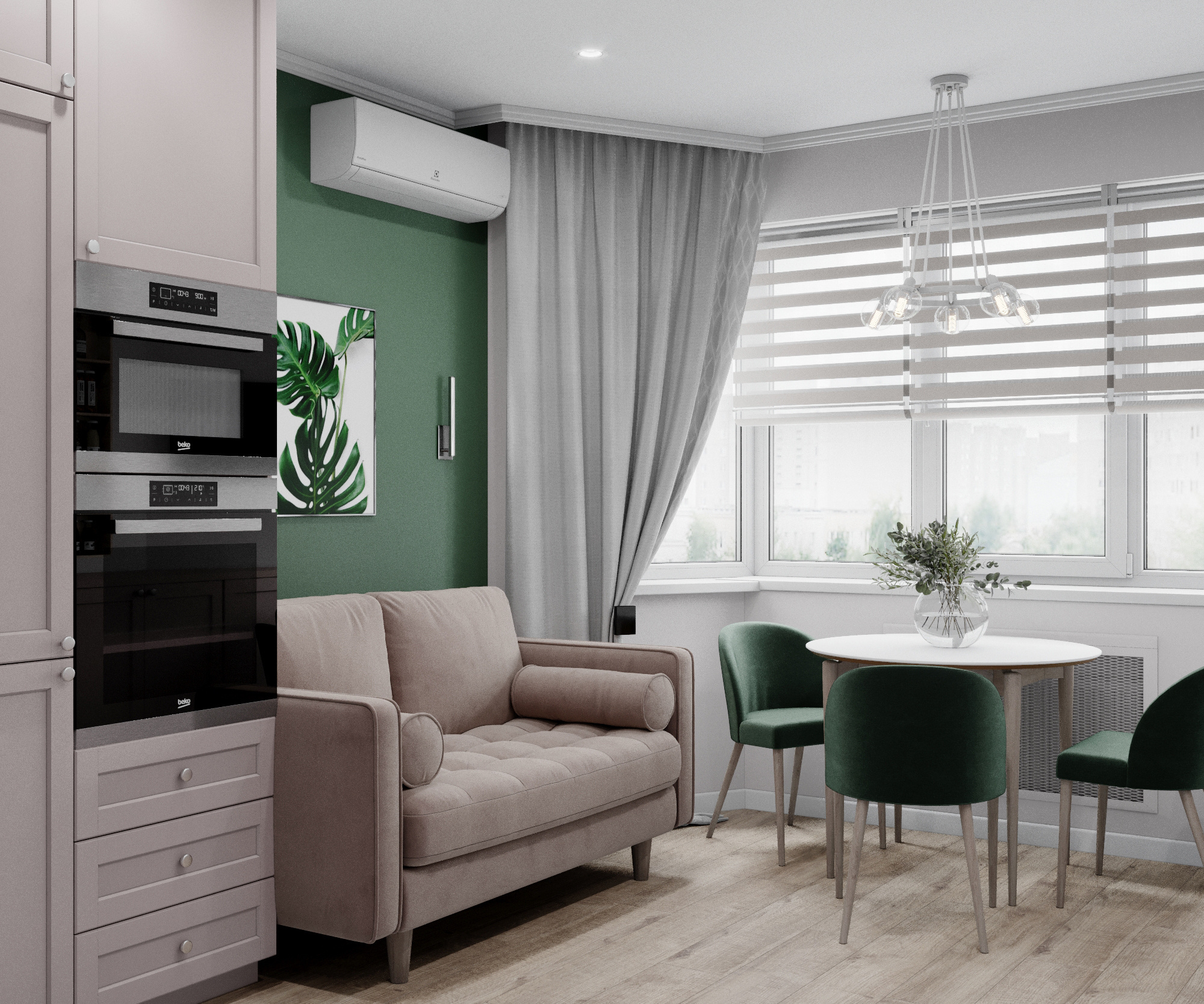 Двухкомнатная квартира 60 м.кв, Москва. Студия Дизайна интерьера Tsvetdesign. Дизайнер в Санкт-Петербурге