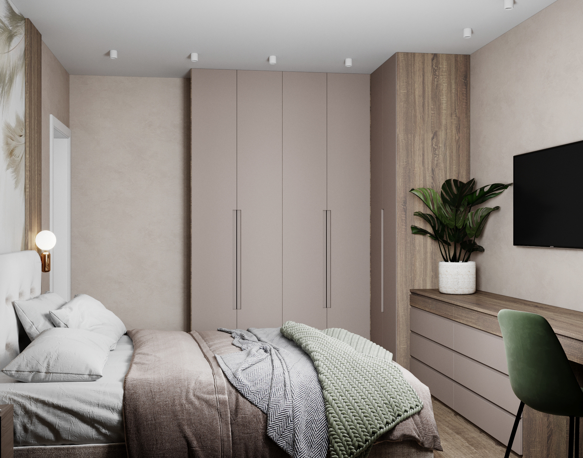 Двухкомнатная квартира 60 м.кв, Москва. Студия Дизайна интерьера Tsvetdesign. Дизайнер в Санкт-Петербурге