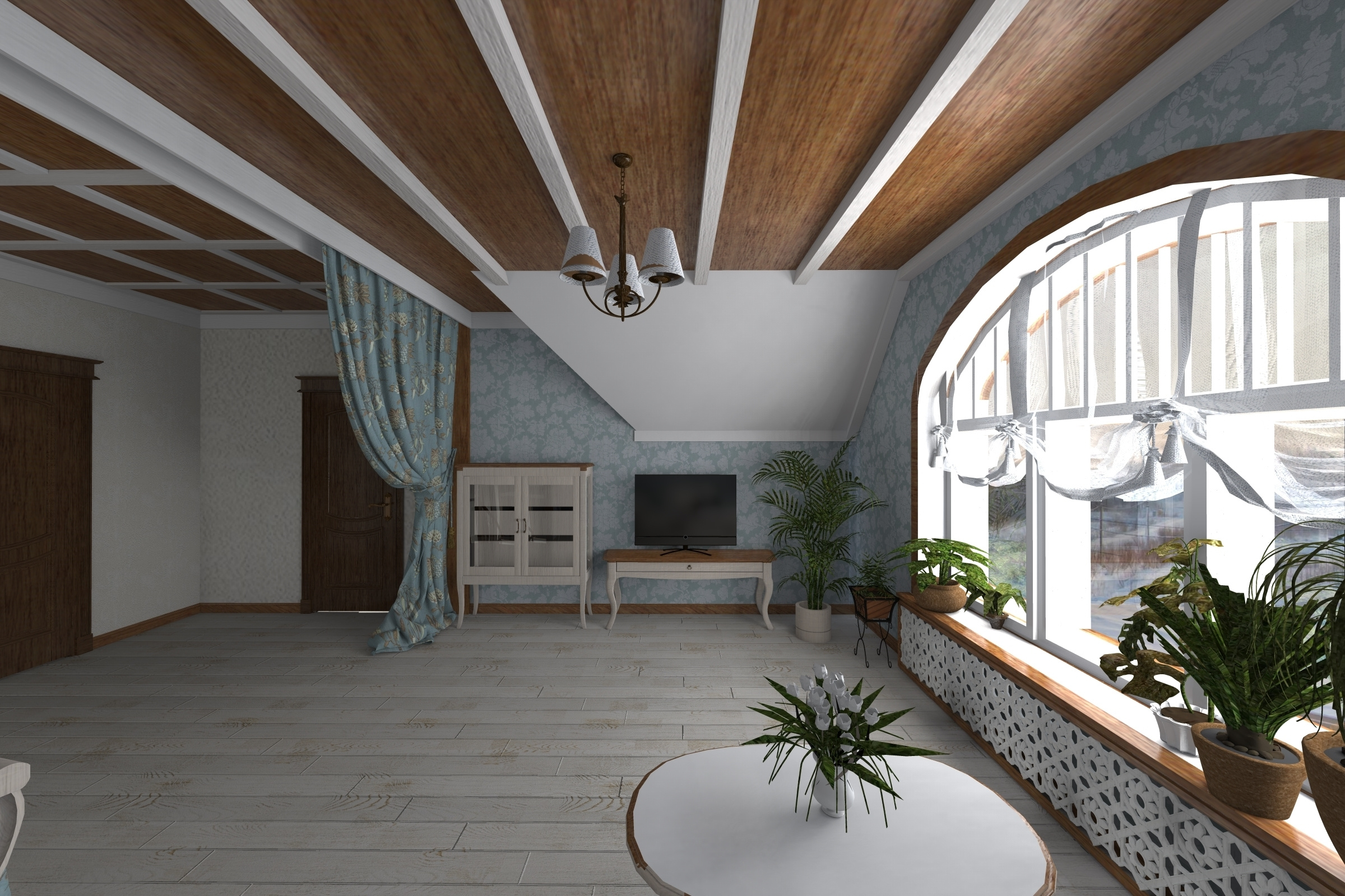 Дом в п.Мендсары. 2 этажа. Прованс. Студия Дизайна интерьера Tsvetdesign. Дизайнер в Санкт-Петербурге