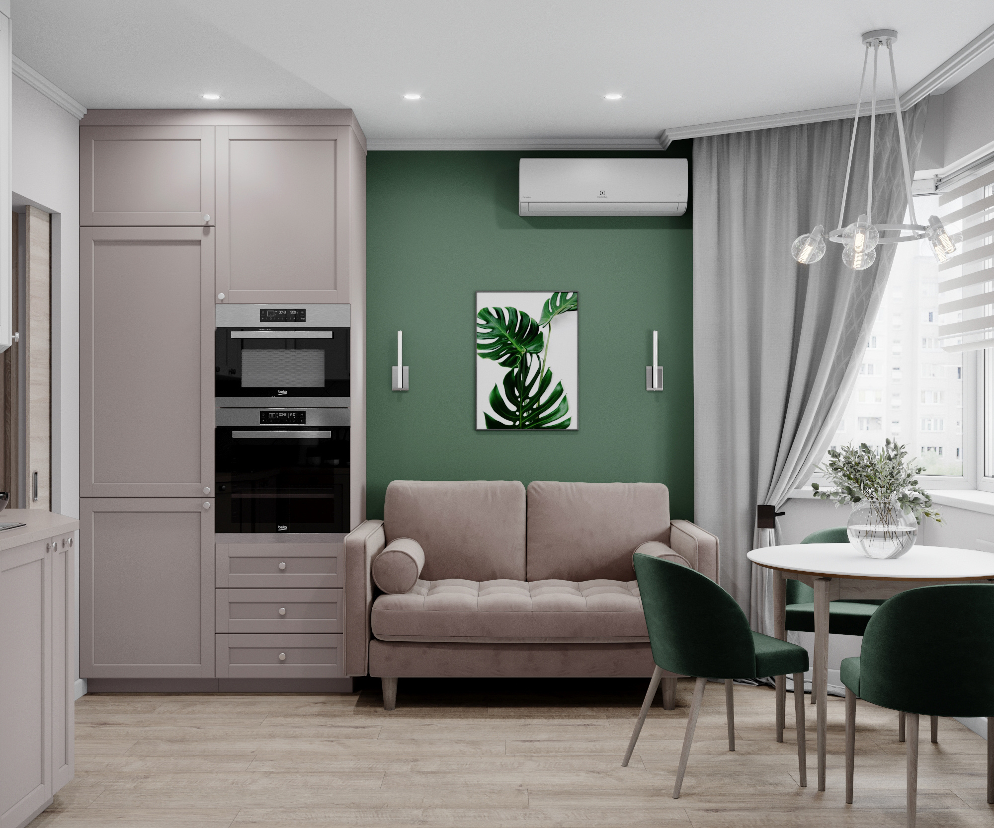 Двухкомнатная квартира 60 м.кв, Москва. Студия Дизайна интерьера Tsvetdesign. Дизайнер в Санкт-Петербурге