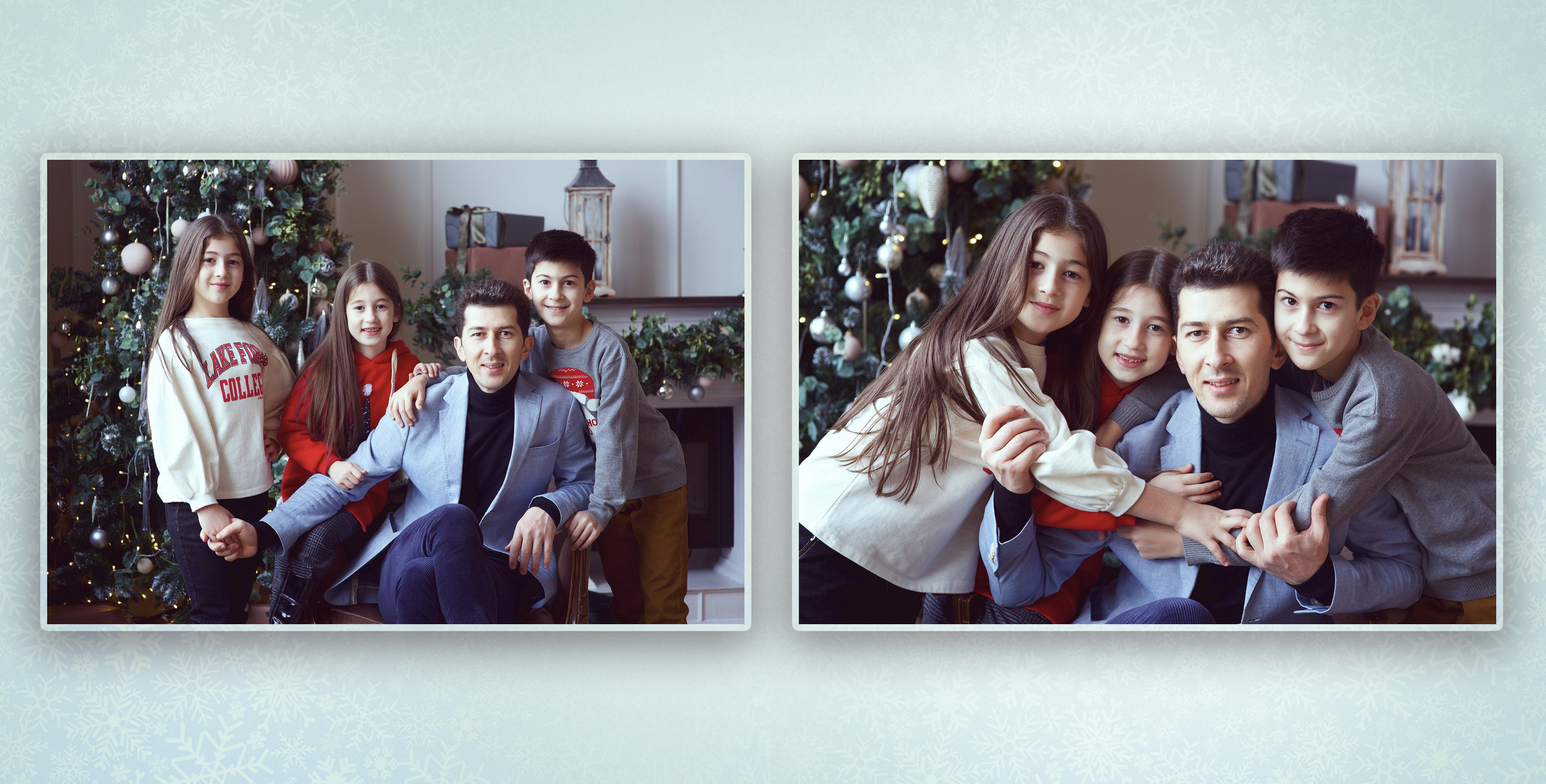 Большая дружная семья в Рождественской фотостудии. Фотохудожник Наталия Кирсанова