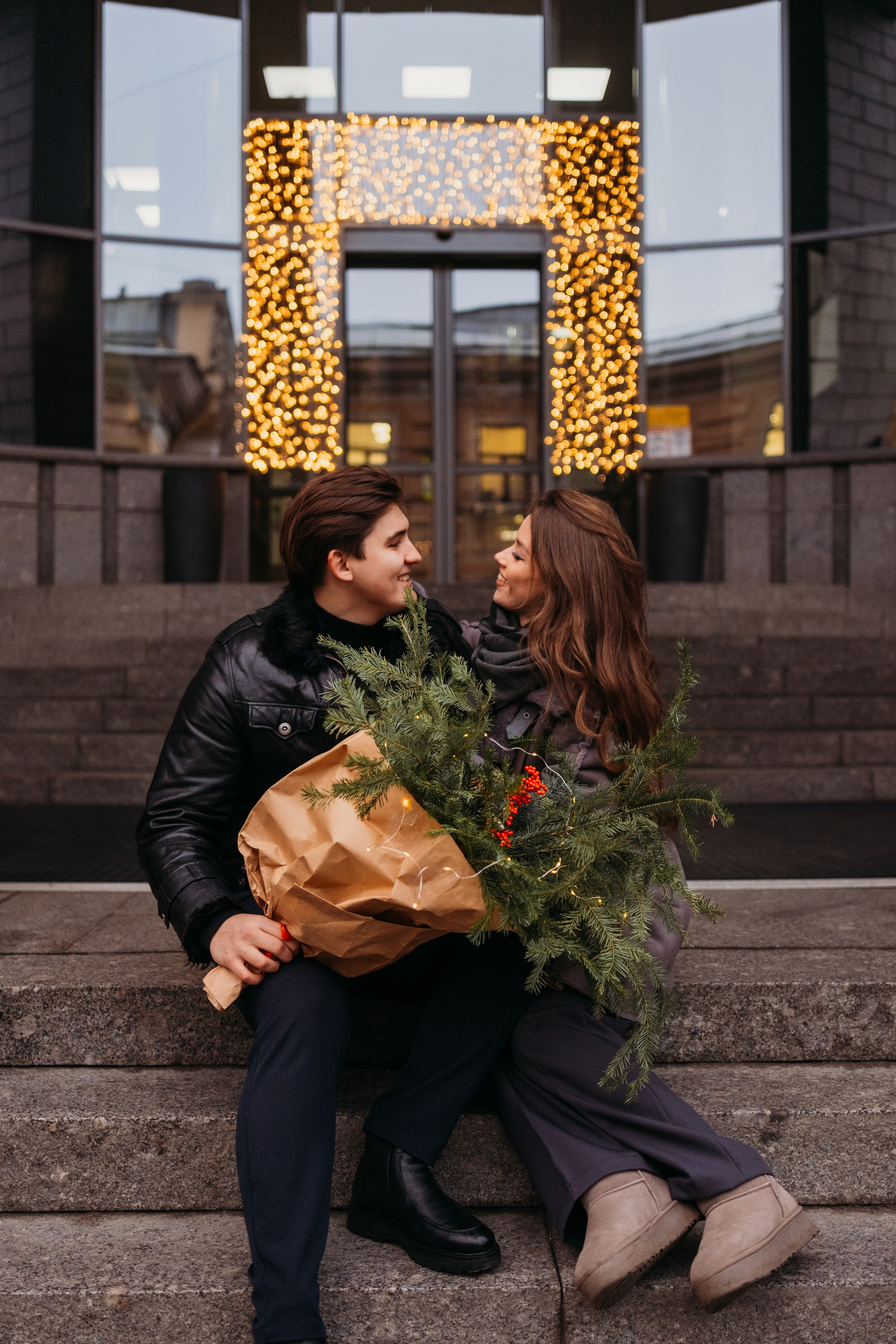 Аня и Даня: новогодняя прогулка. Семейный и детский фотограф в Санкт-Петербурге