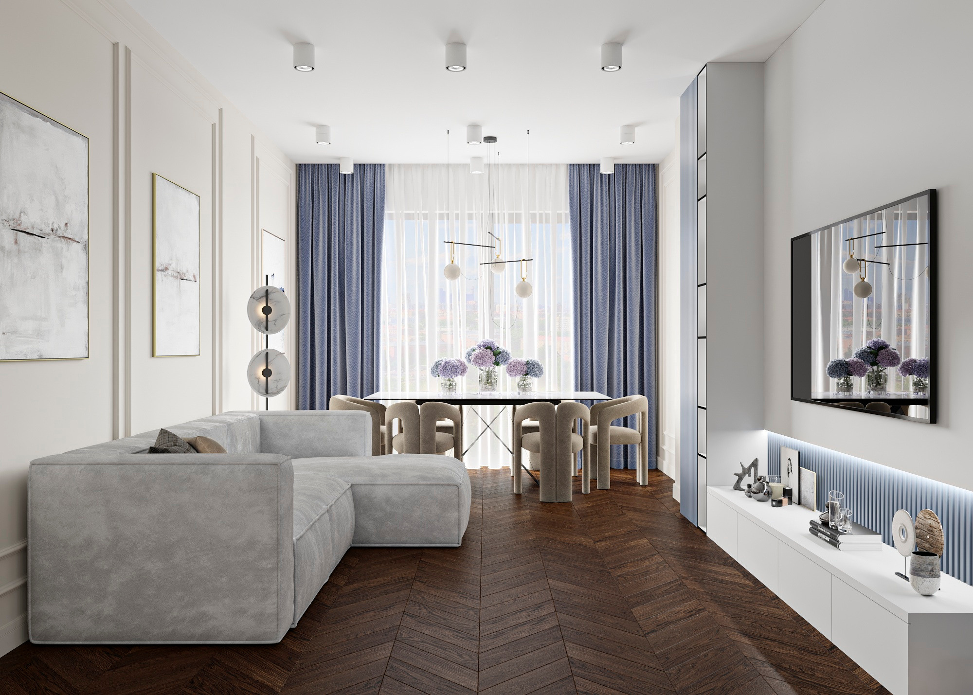 ЭРИСТРАВИ 2 (ТБИЛИСИ) 58 КВ.М. Irina Balykina — Interior 3D Visualisation