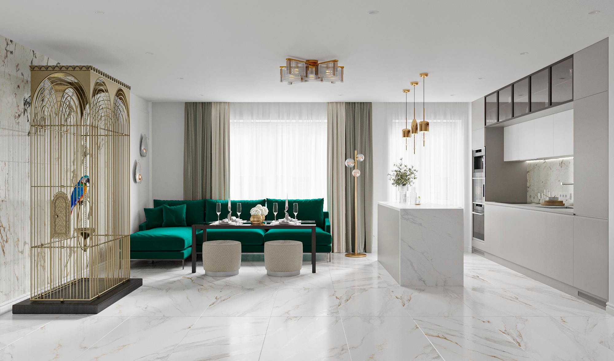 Г. ОРЕХОВО — ЗУЕВО 126 КВ.М. Irina Balykina — Interior 3D Visualisation